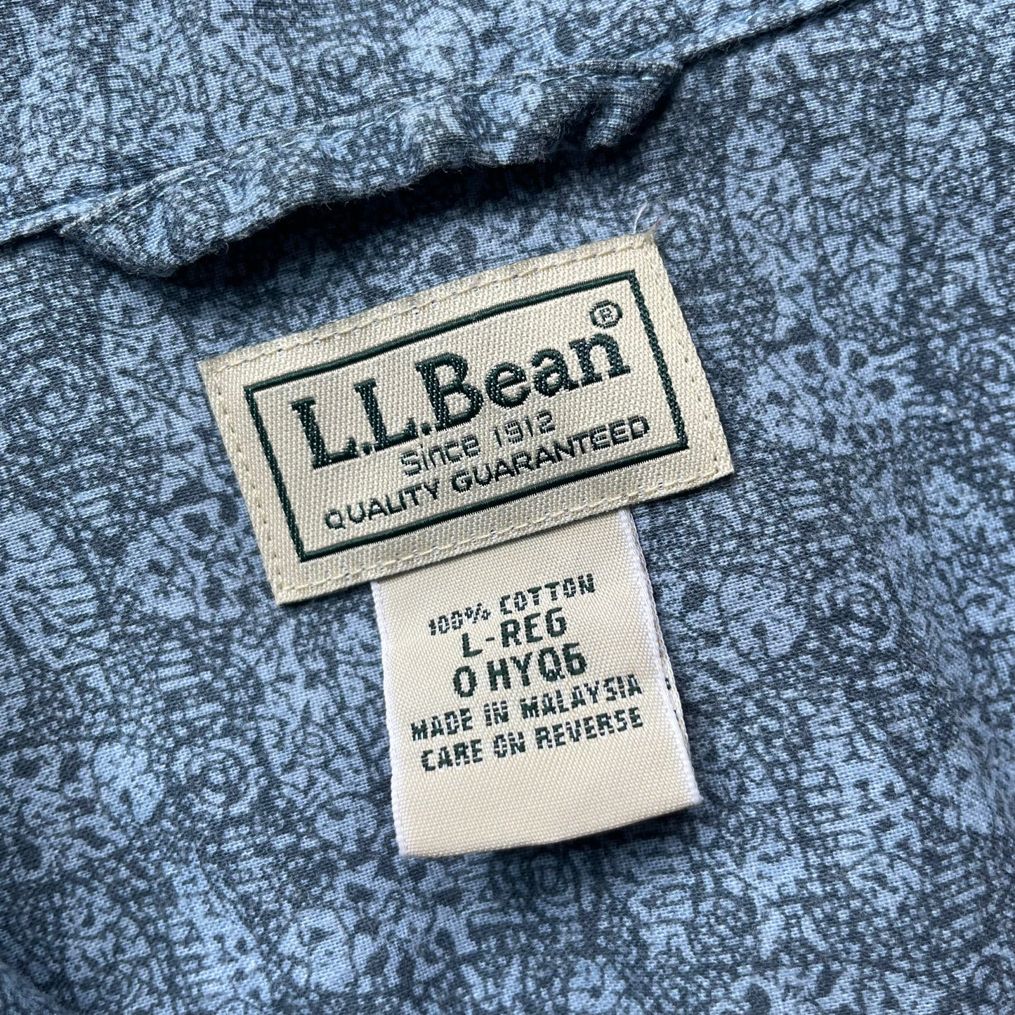 L.L. Bean All Over Print Open Collar Shirt