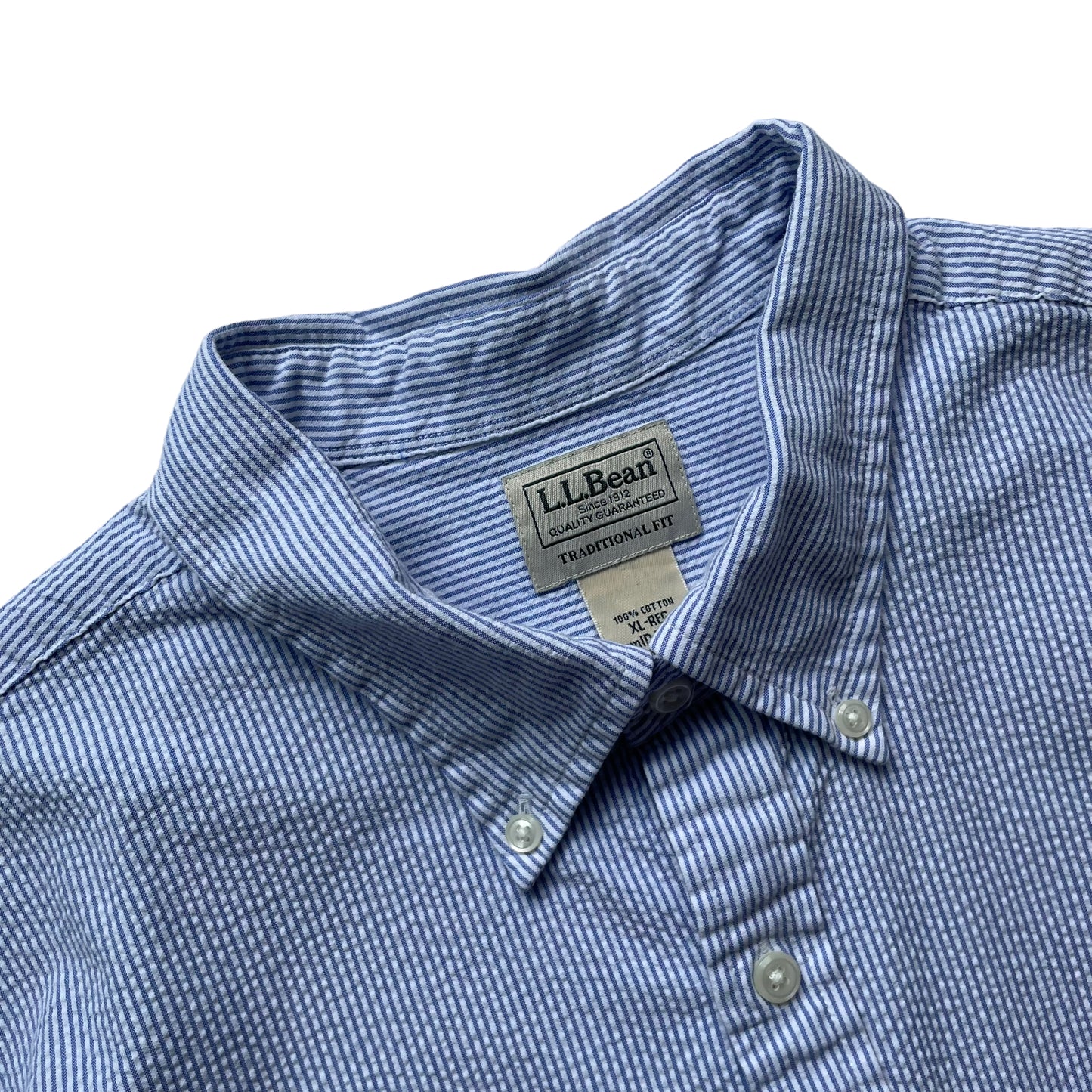 L.L. Bean Stripe Seersucker BD Shirt