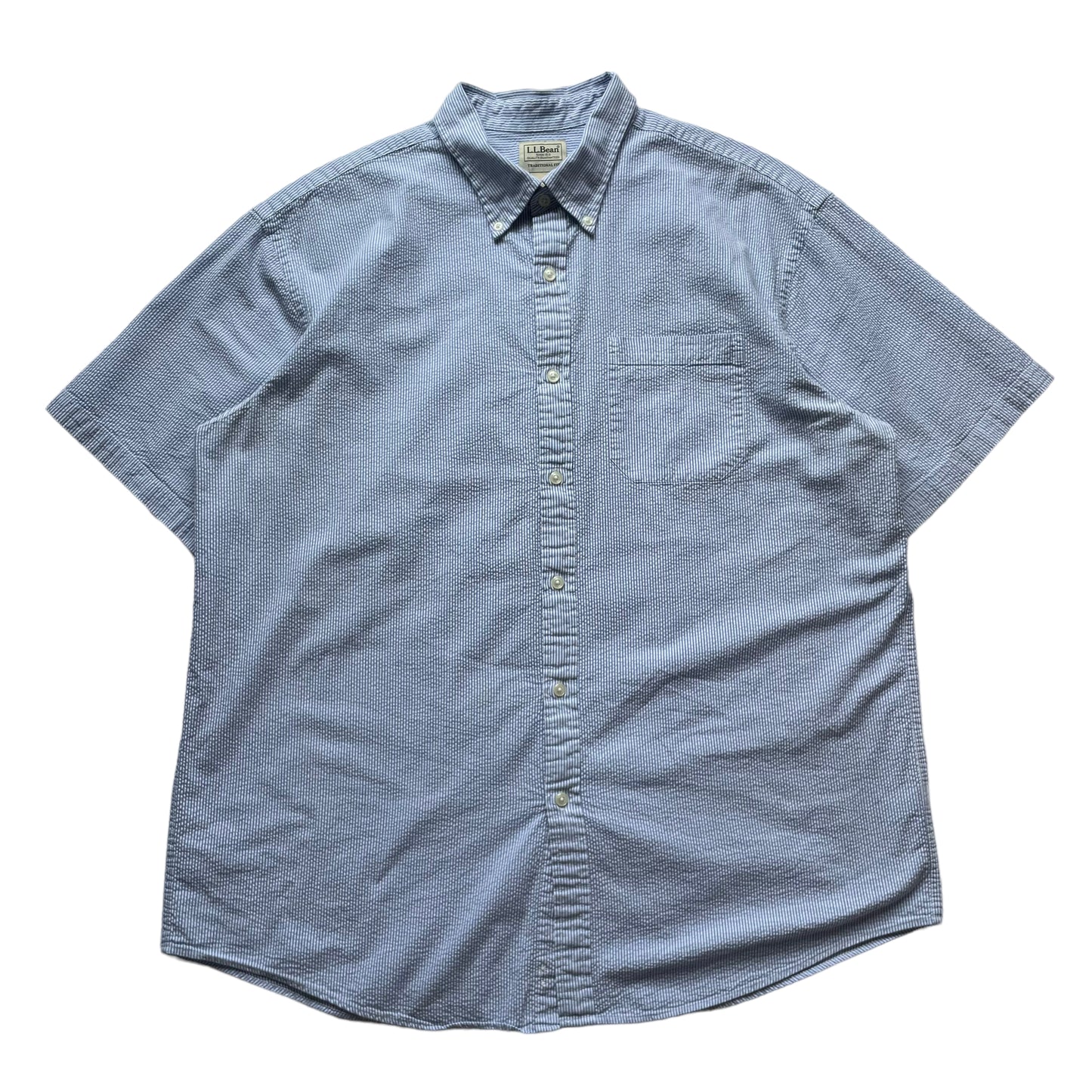 L.L. Bean Stripe Seersucker BD Shirt