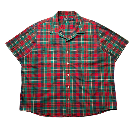 POLO BY  RALPH LAUREN MULTICOLOR CHECKED OPEN COLLAR SHIRT