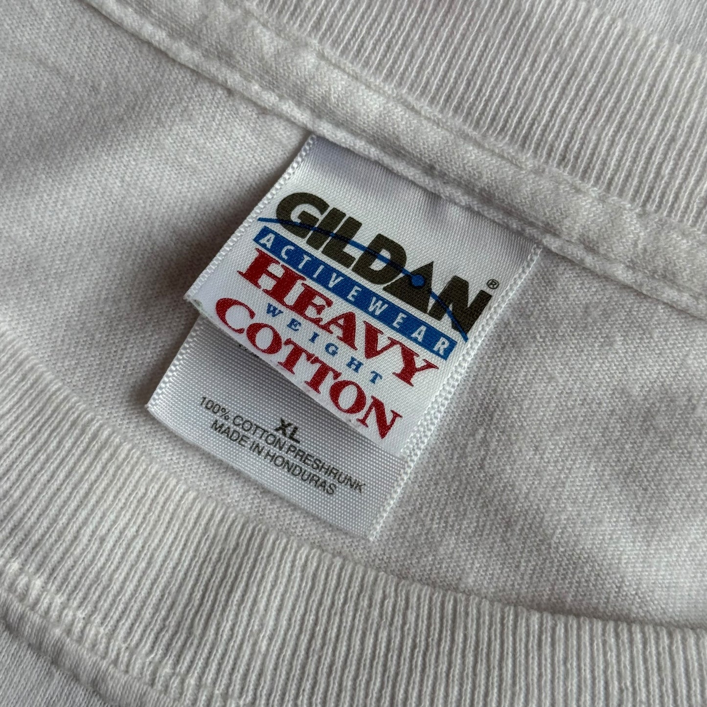 【USED】xtant エクスタント GILDAN ギルダン S/SL Tee 企業ロゴ 白 半袖Tシャツ バックプリント XLサイズ