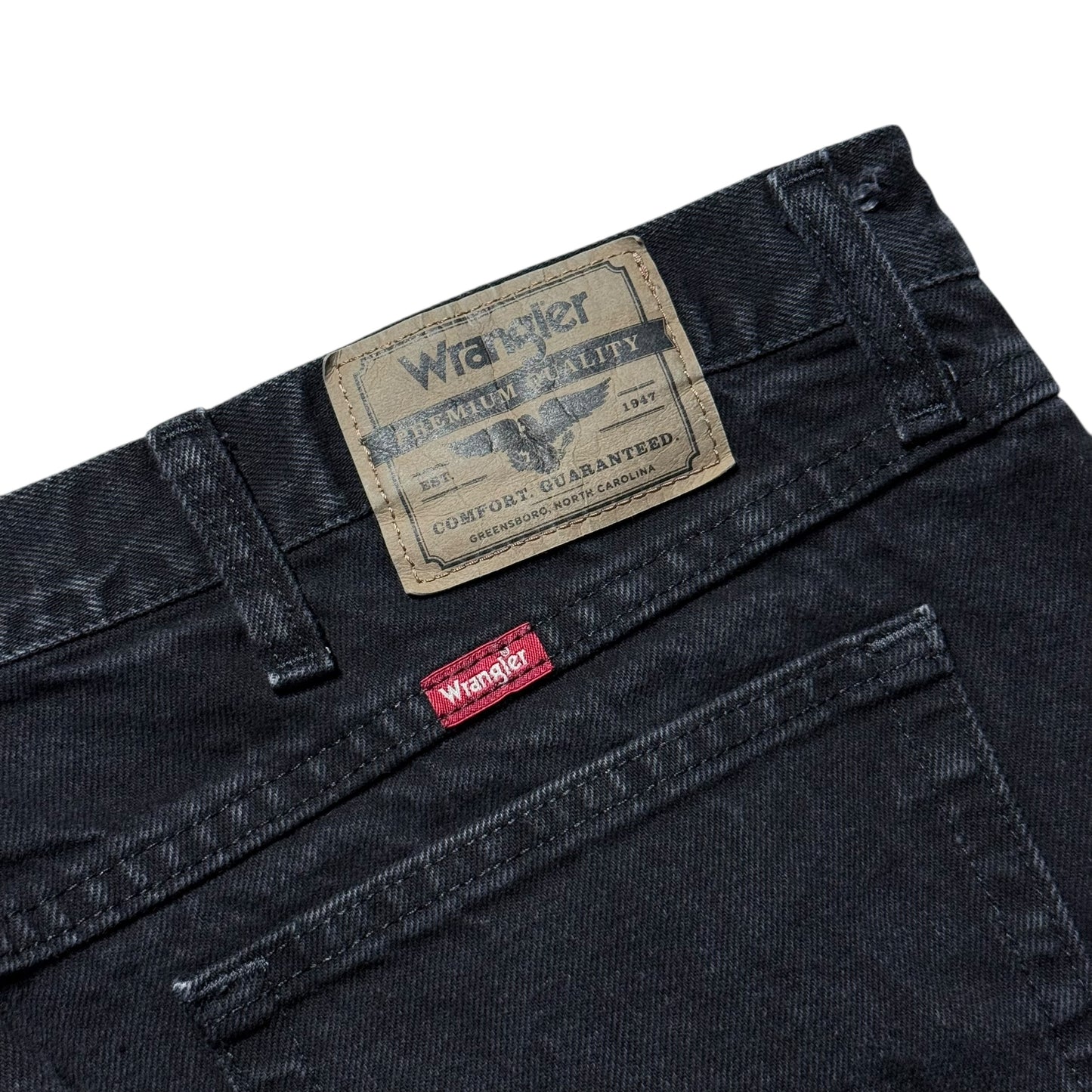 【USED】Wrangler 5 Pocket Black Denim Pants 38×32