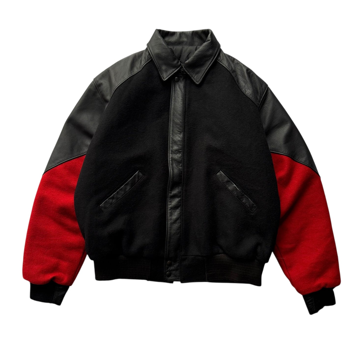 【USED】Carroll Original Wear Melton  Lether Sleeve Virsity Jacket "Made in USA"