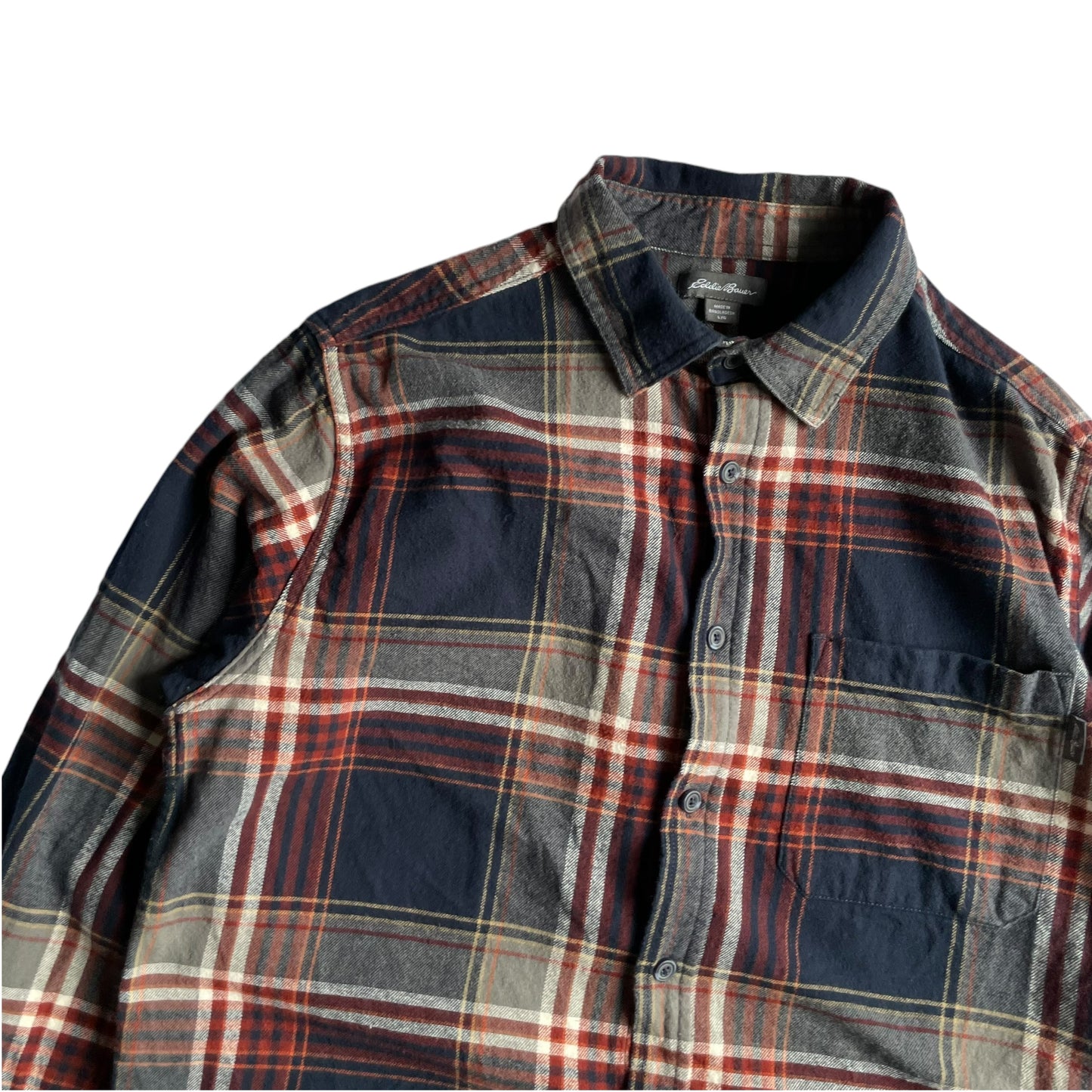 Eddie Bauer Cotton Check L/SL Flannel Shirt