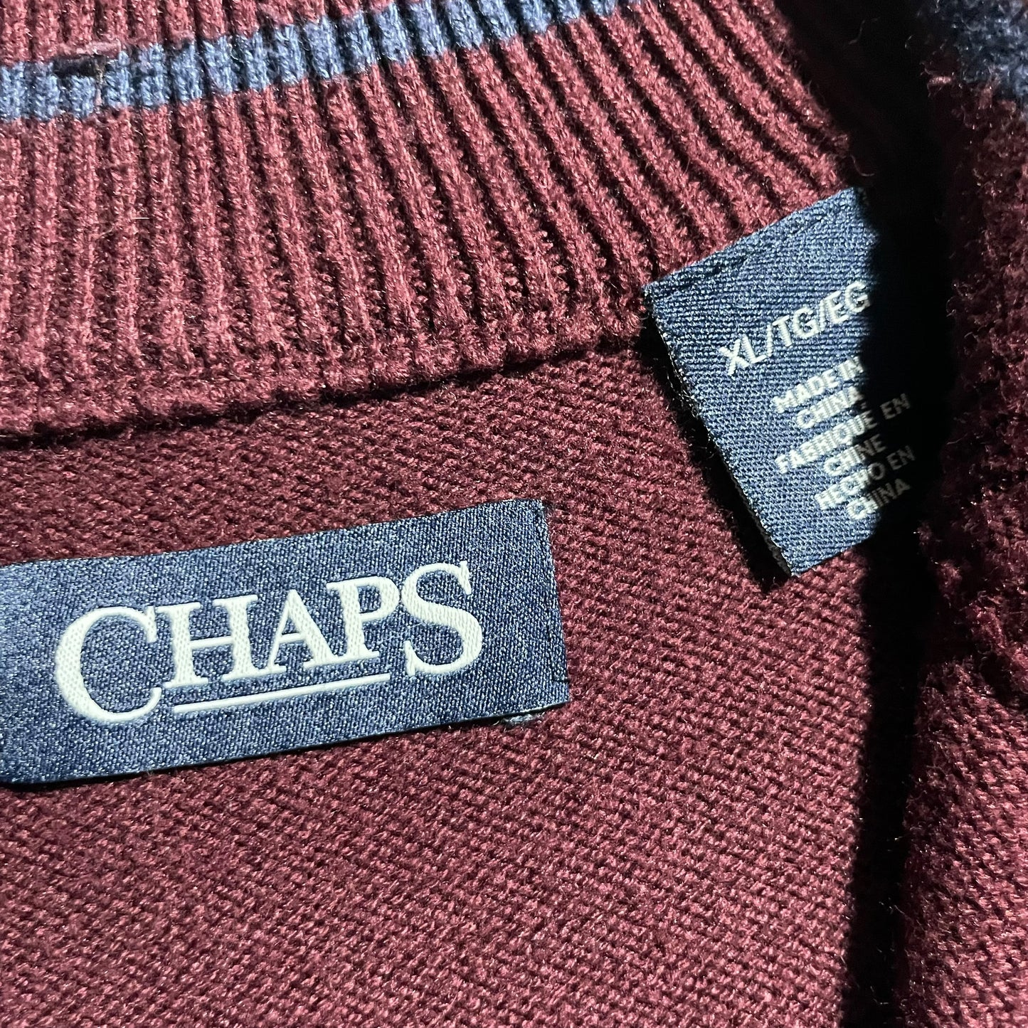 【USED】Chaps Half Zip Sweater