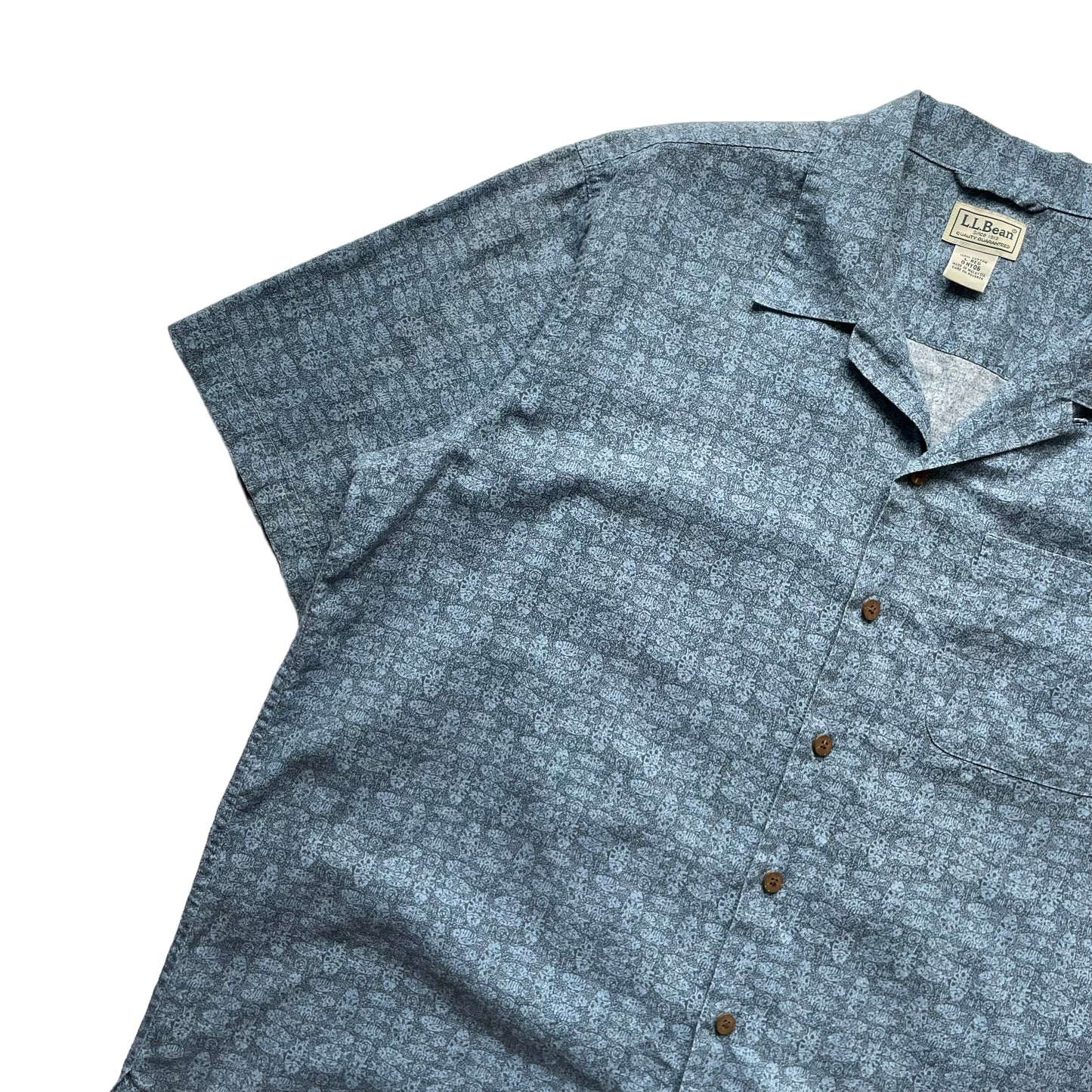 L.L. Bean All Over Print Open Collar Shirt