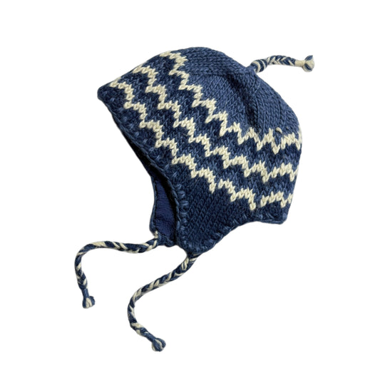 【USED】Ear Flap Hand Knit Sherpa Hat