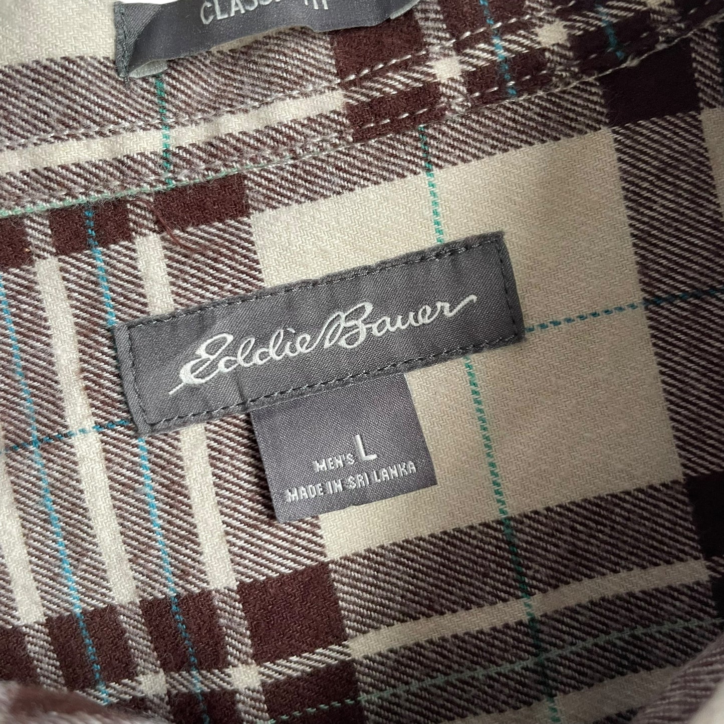 Eddie Bauer Check L/SL Cotton BD Shirt