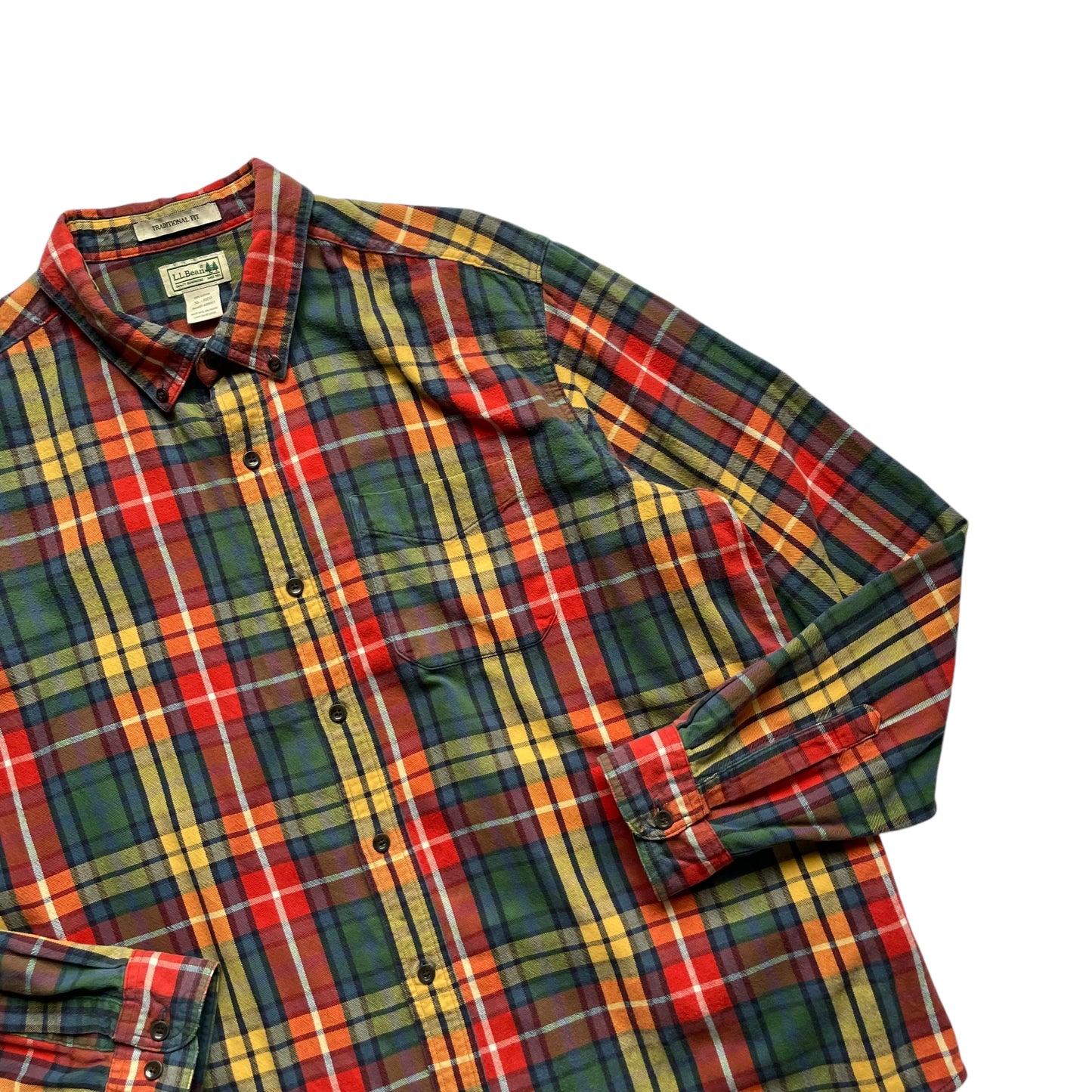 L.L. Bean Multicolor Check L/SL Cotton BD Shirt