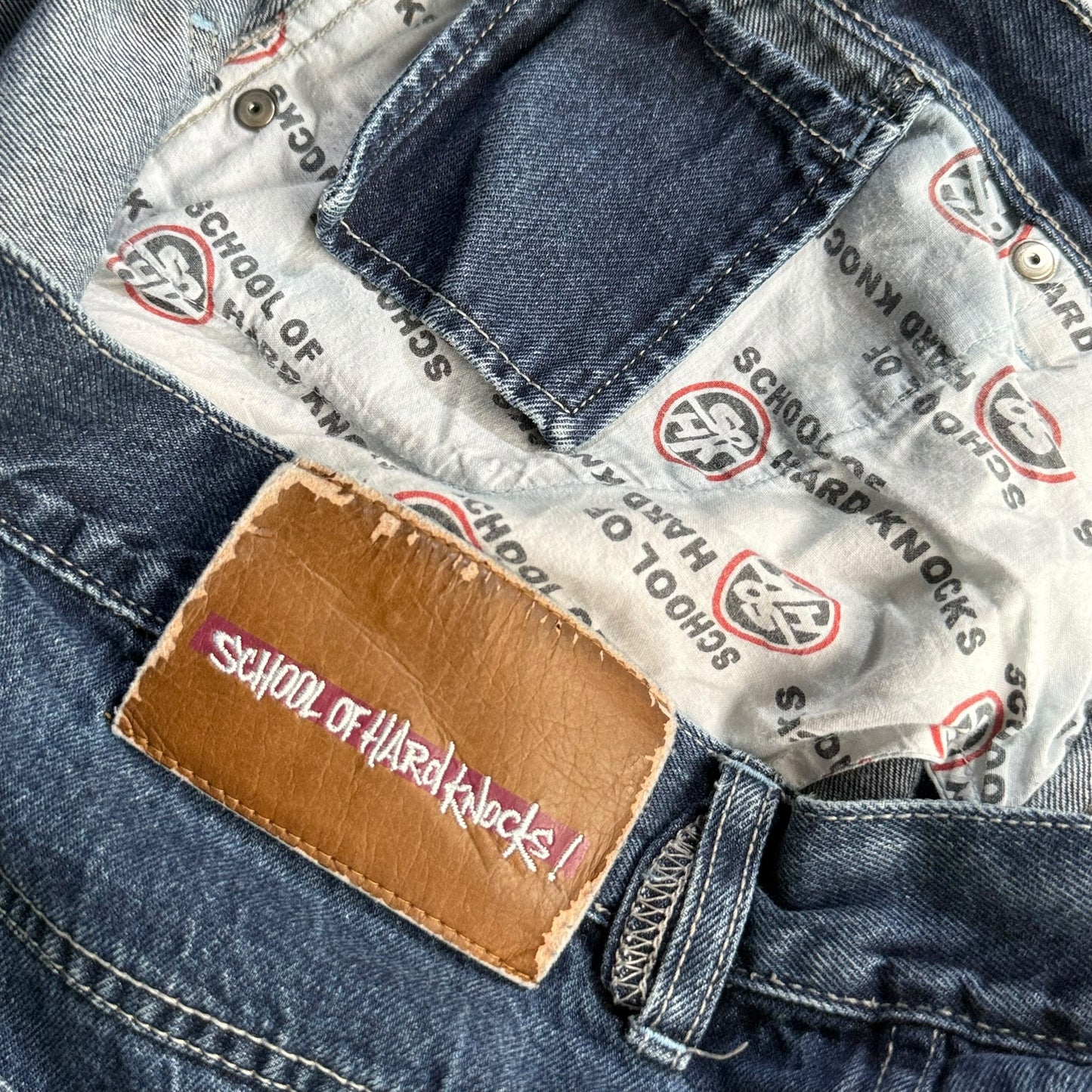 【USED】SOHK School of Hard Knocks スクールオブハードノックス Denim Painter Shorts バギーパンツ ショーツ  38インチ