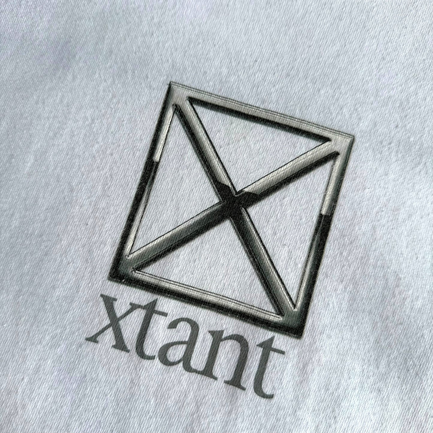 【USED】xtant エクスタント GILDAN ギルダン S/SL Tee 企業ロゴ 白 半袖Tシャツ バックプリント XLサイズ