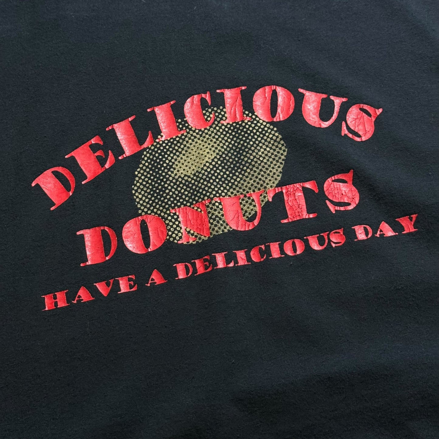 【USED】Delicious Donuts デリシャスドーナツ S/SL Tee 半袖Tシャツ 黒 GILDAN ギルダン Lサイズ
