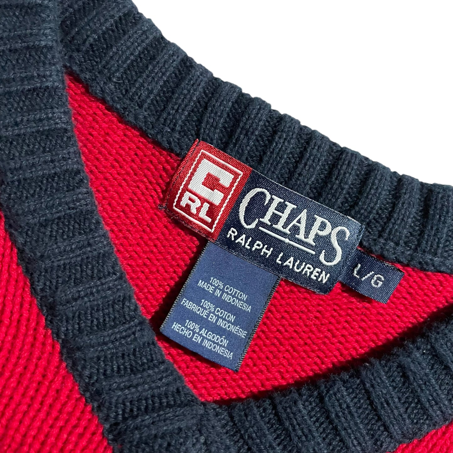 【USED】Chaps by Ralph Lauren V-Neck Cotton Sweater
