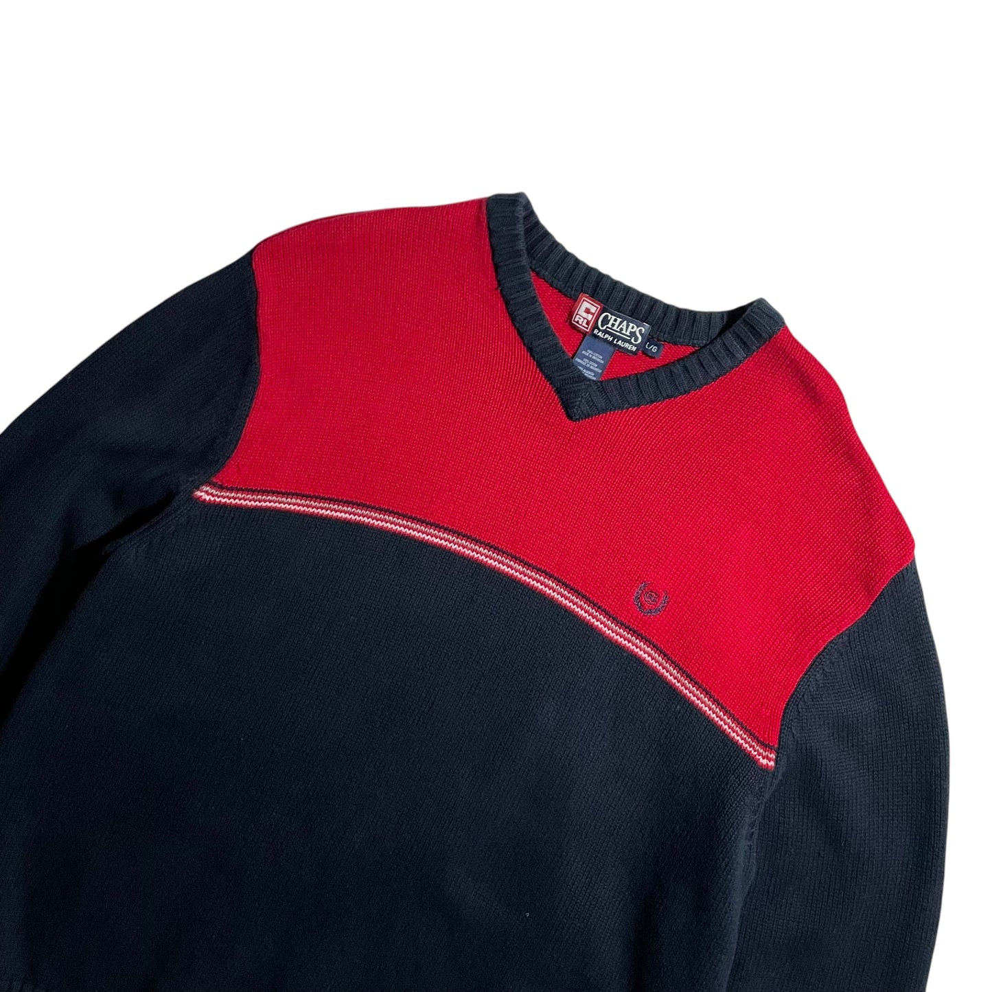 【USED】Chaps by Ralph Lauren V-Neck Cotton Sweater