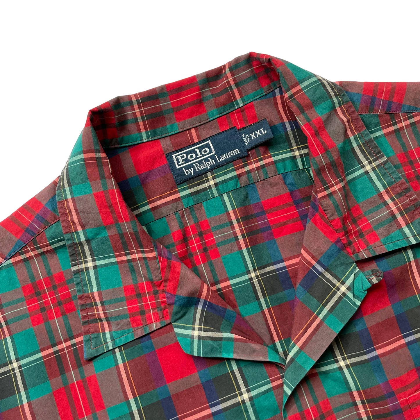 POLO BY  RALPH LAUREN MULTICOLOR CHECKED OPEN COLLAR SHIRT