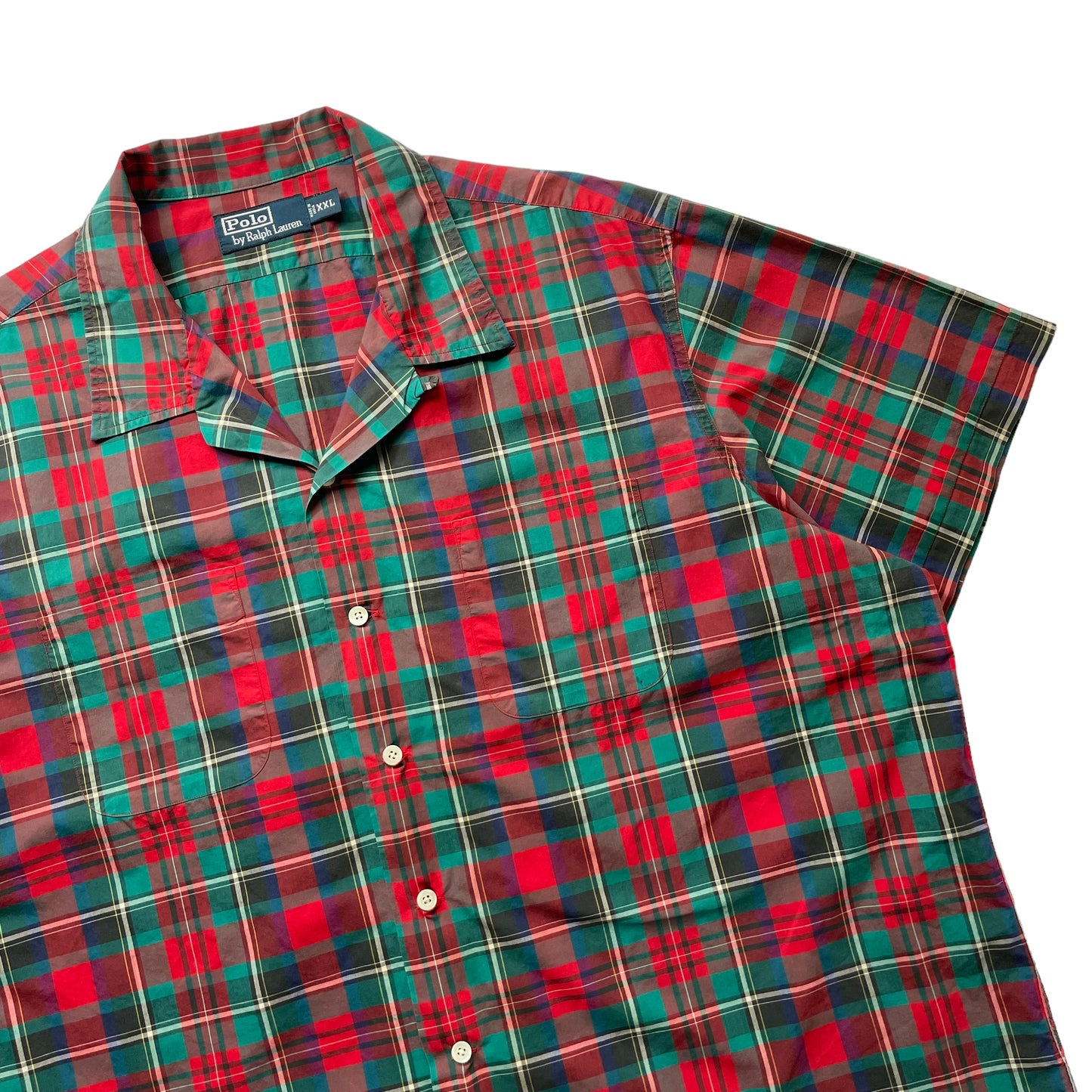 POLO BY  RALPH LAUREN MULTICOLOR CHECKED OPEN COLLAR SHIRT