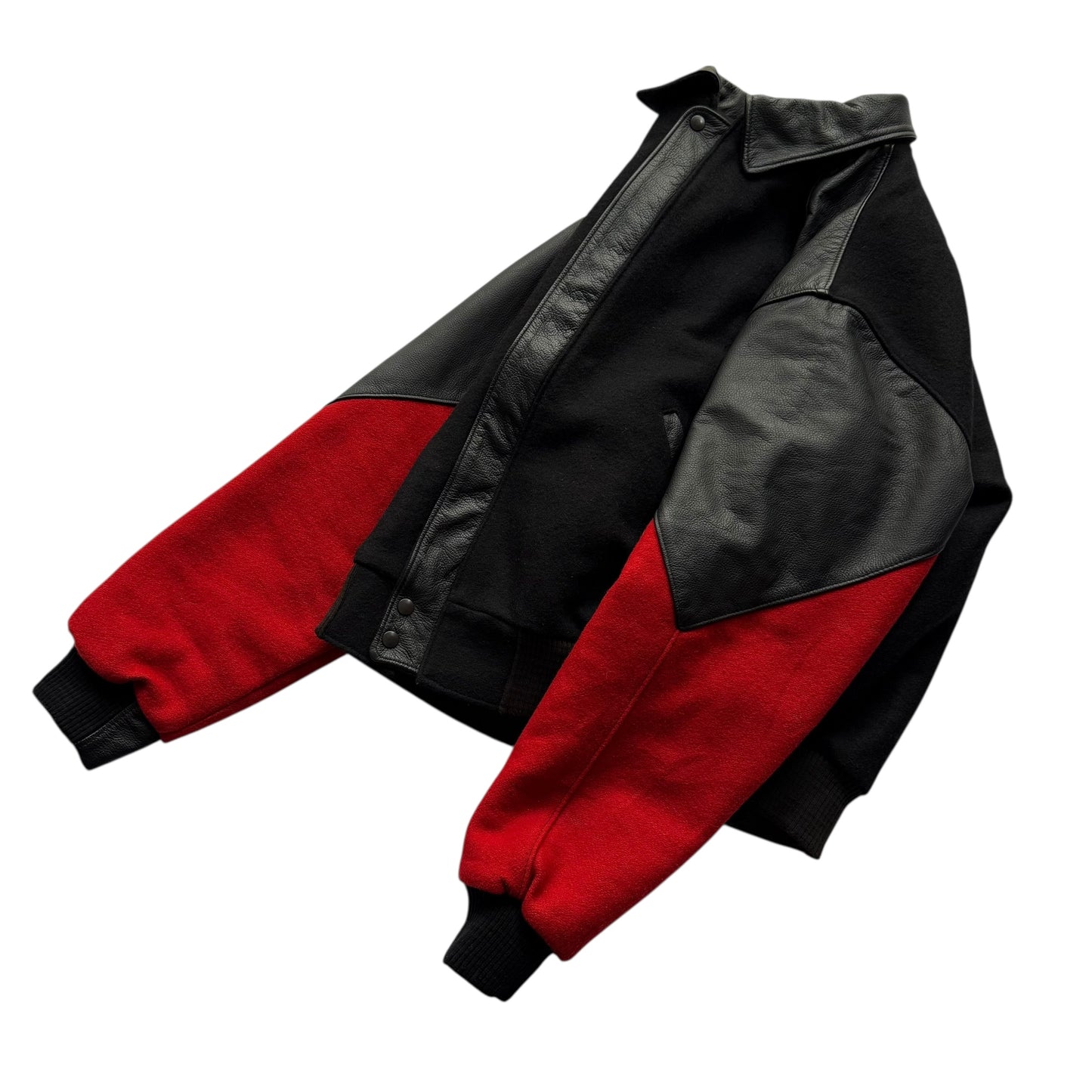 【USED】Carroll Original Wear Melton  Lether Sleeve Virsity Jacket "Made in USA"