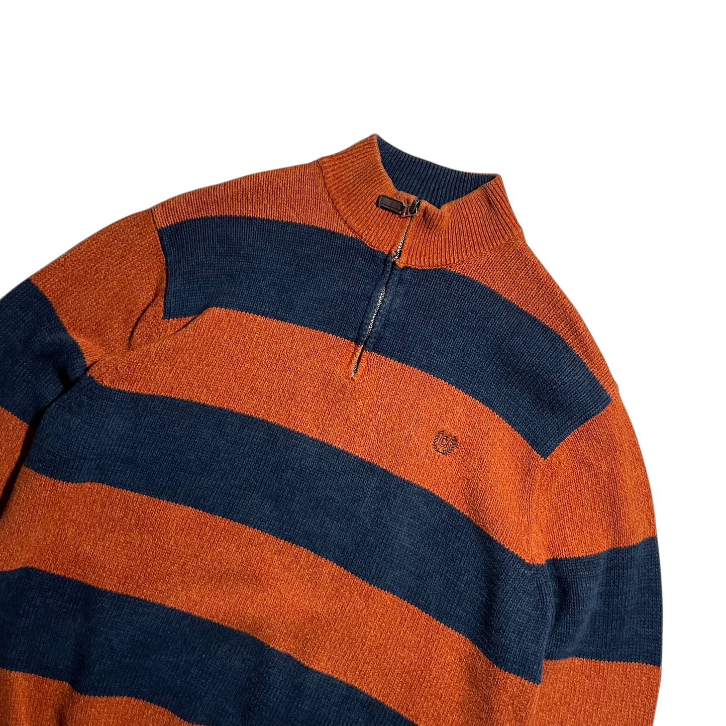【USED】Chaps Half Zip Border Sweater