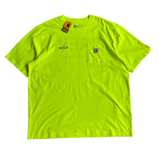 【DEAD STOCK】Carhartt USA S/SL Pocket Tee ポケT 半袖 セーフティグリーン 企業ロゴ デッドストック XXL