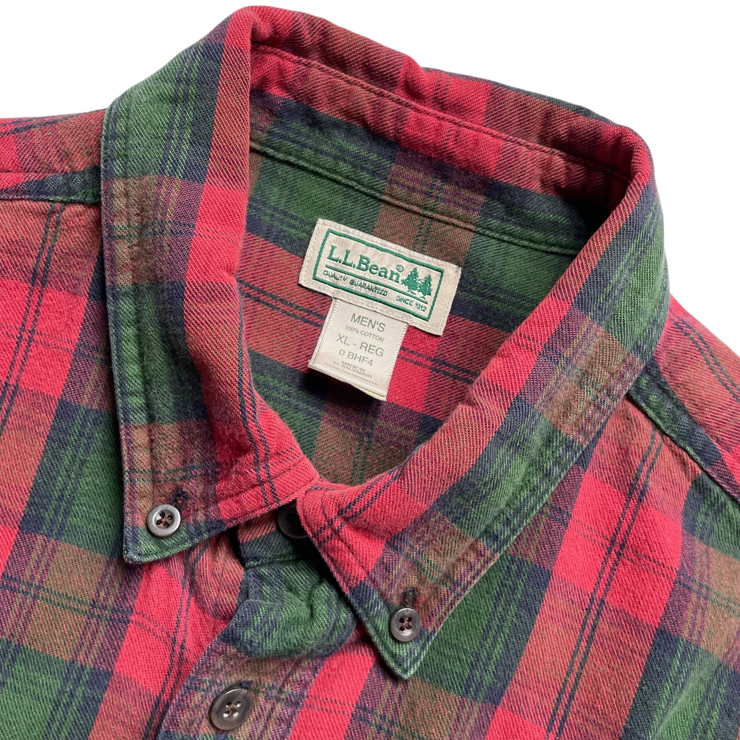 L.L. Bean Cotton Check L/SL Flannel BD Shirt