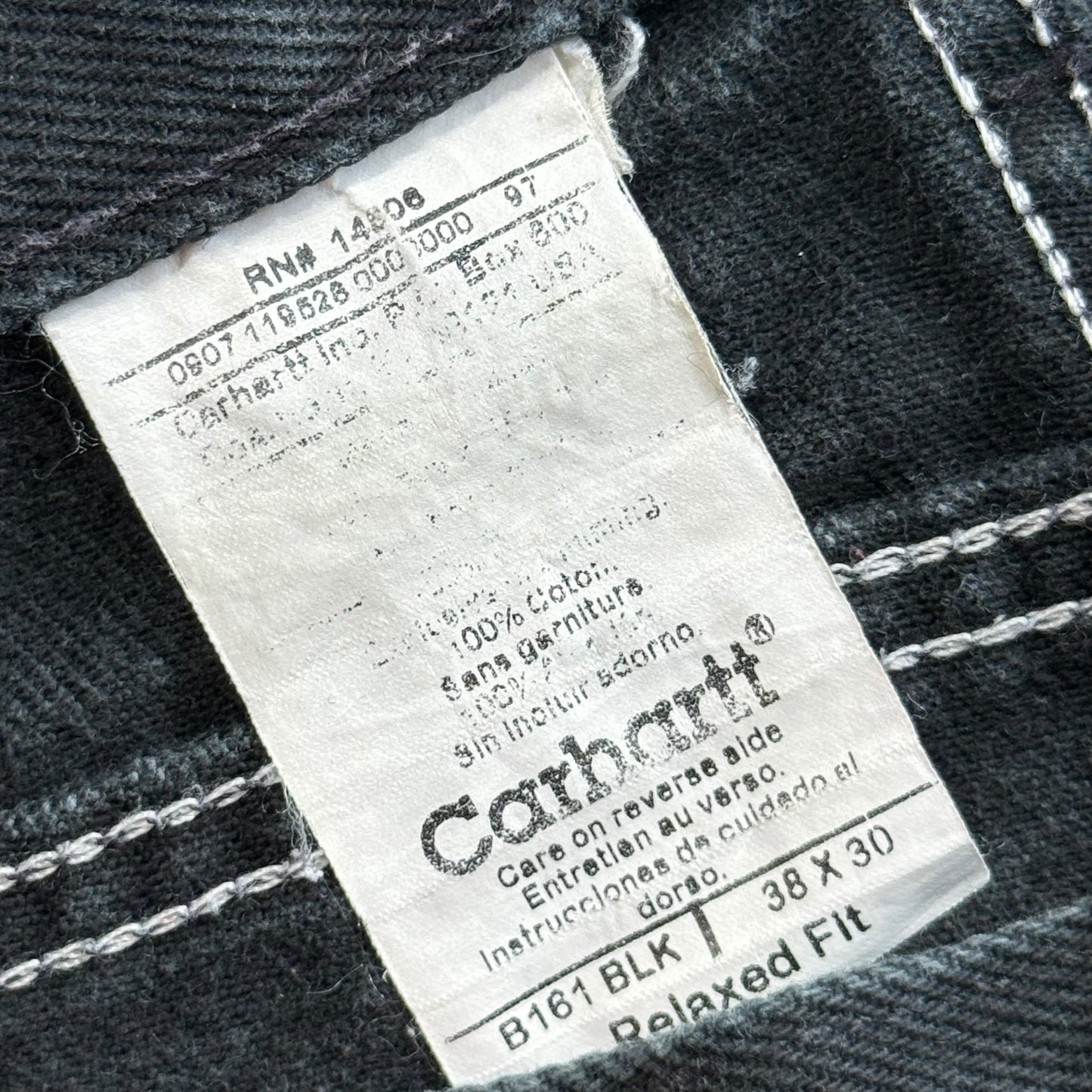 【USED】CARHARTT USA RELAXED FIT TAPARED JEANS BLK 38×30