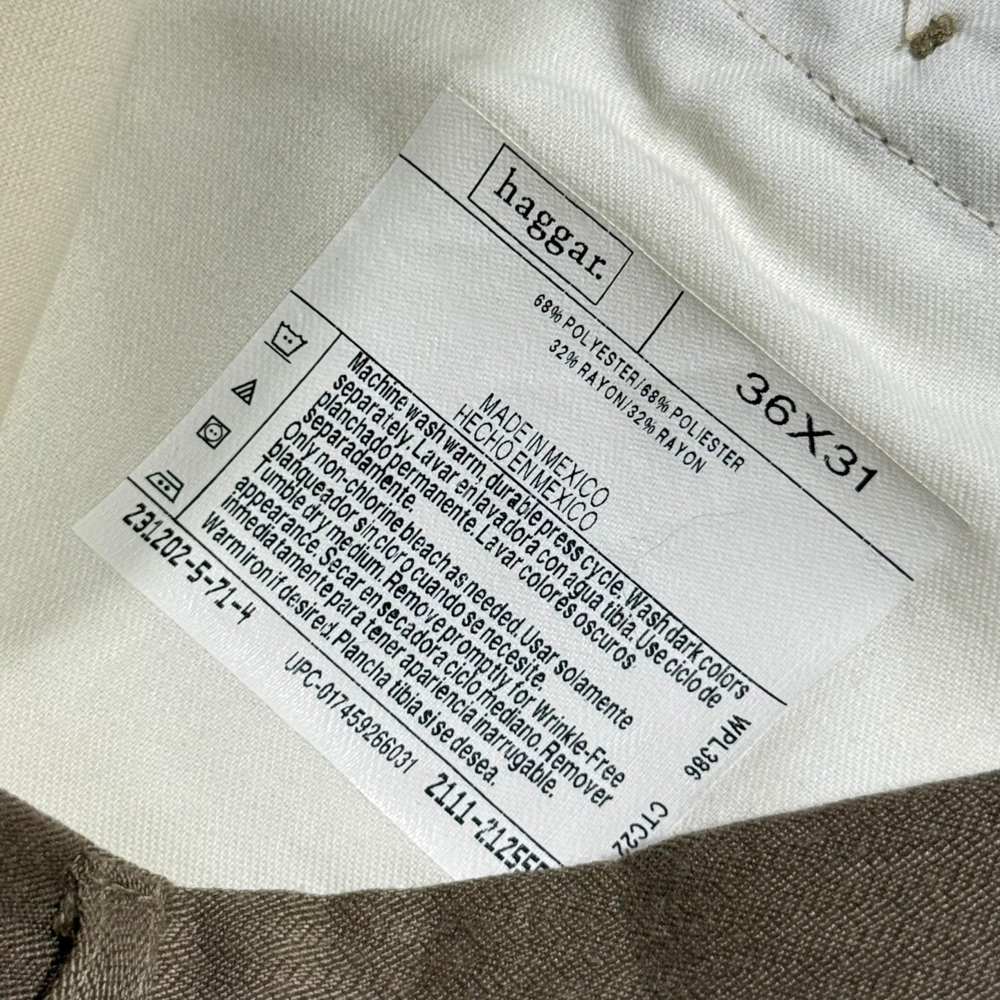 【USED】HAGGAR 2TUCK SLACKS 36×31