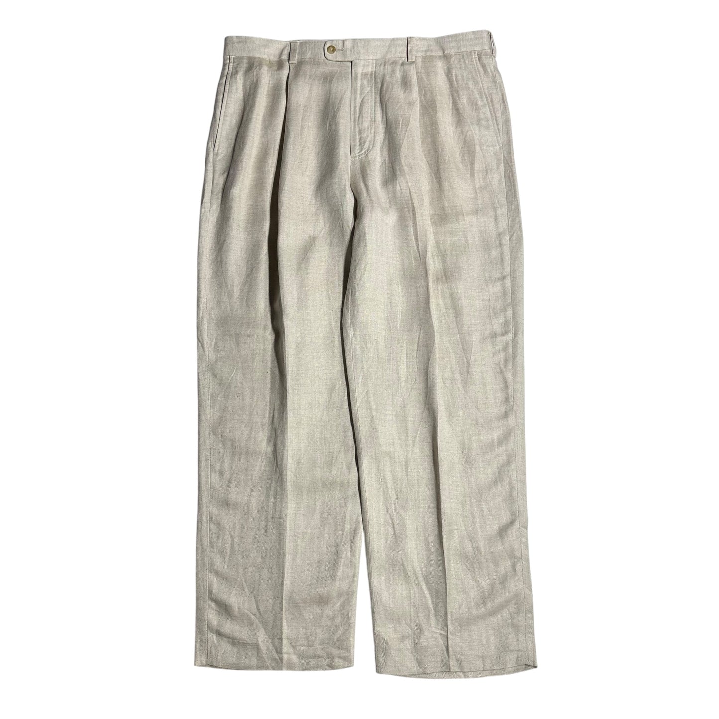【USED】CUBAVERA 2TUCK LINEN SLACKS