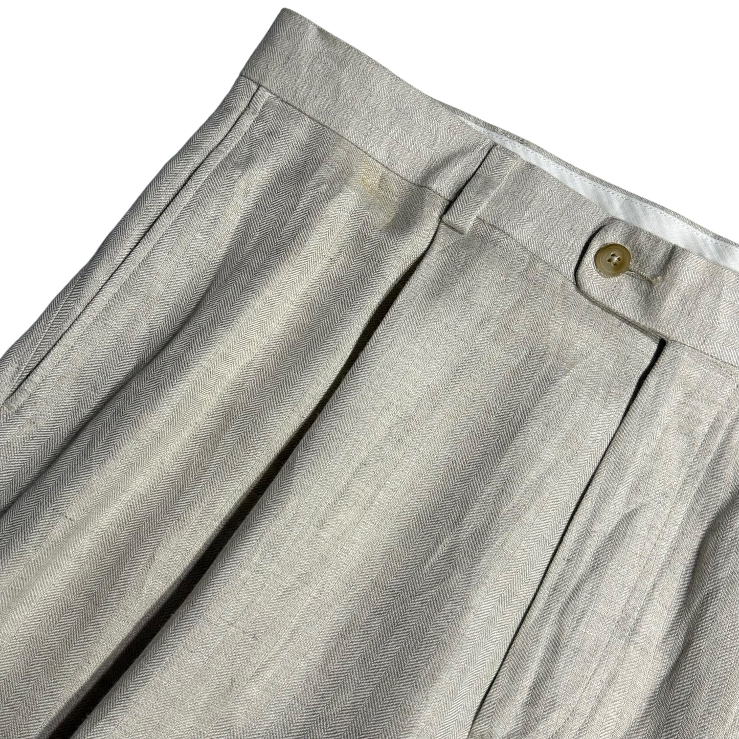 【USED】CUBAVERA 2TUCK LINEN SLACKS