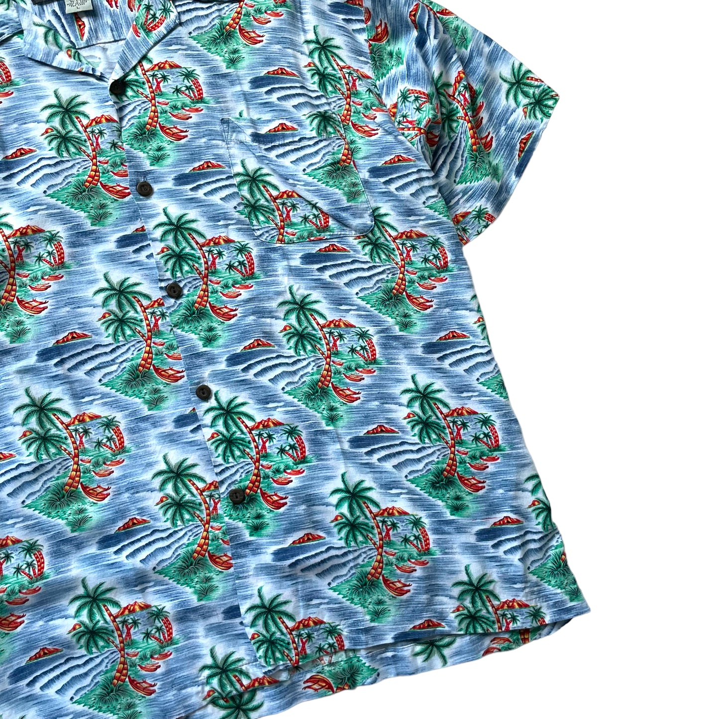 Pineapple Connection Open Collar Rayon Shirt