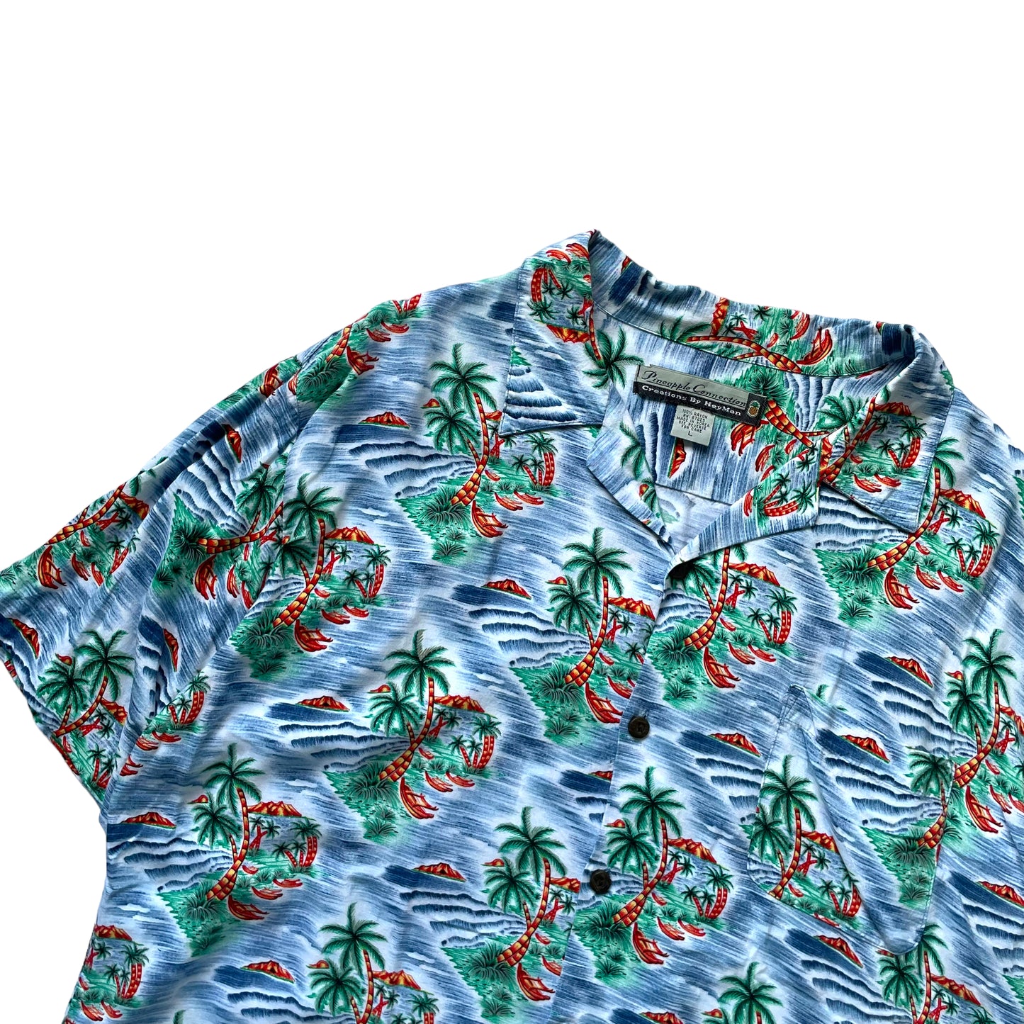 Pineapple Connection Open Collar Rayon Shirt
