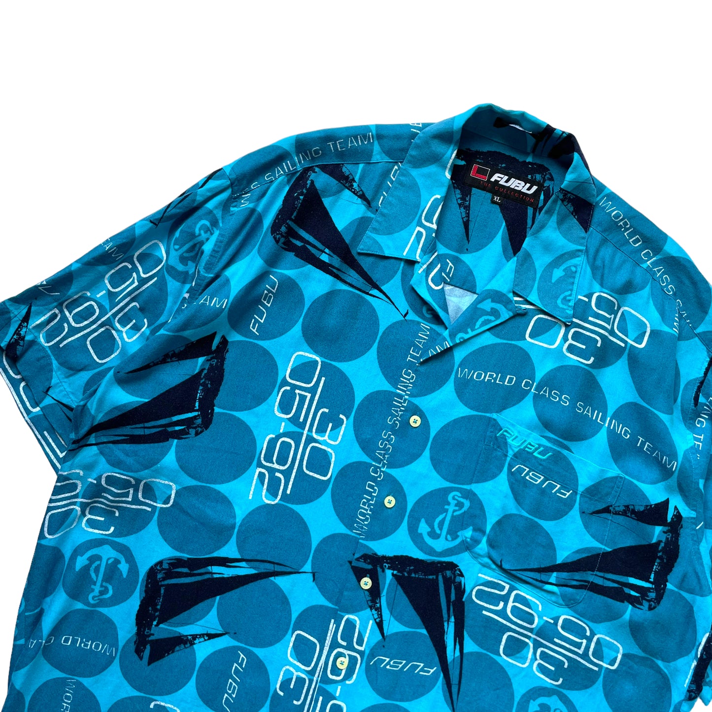 FUBU Open Collar Rayon Shirt