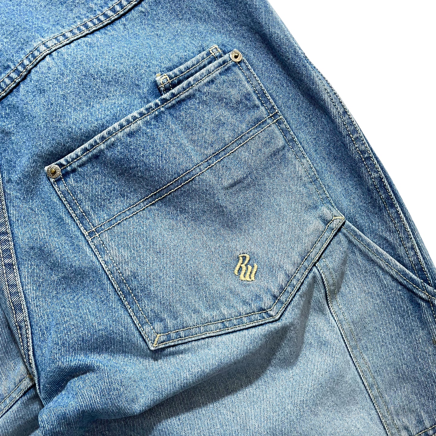 ROCAWEAR EMBROIDERED LOGO DENIM PAINTER PANTS