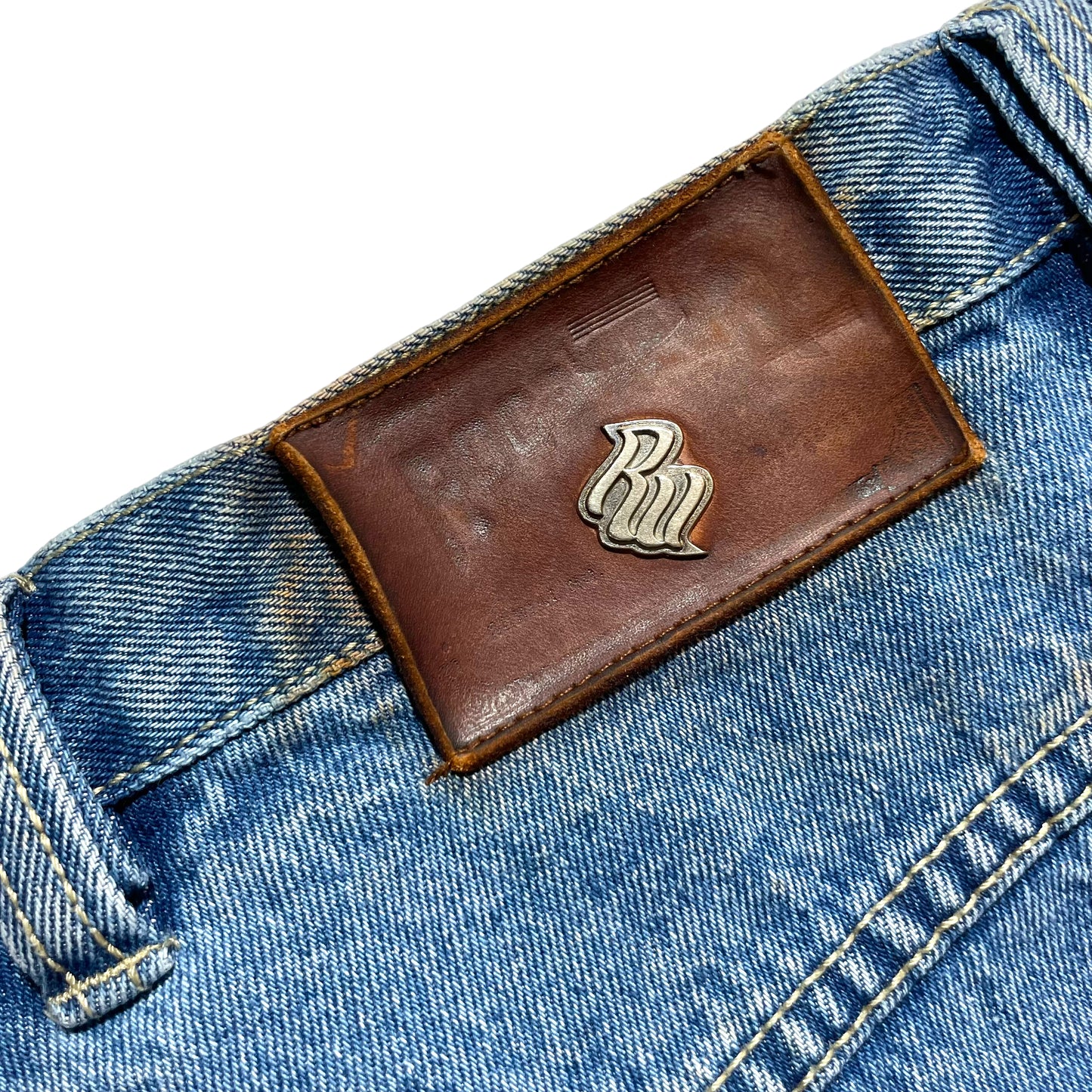 ROCAWEAR EMBROIDERED LOGO DENIM PAINTER PANTS