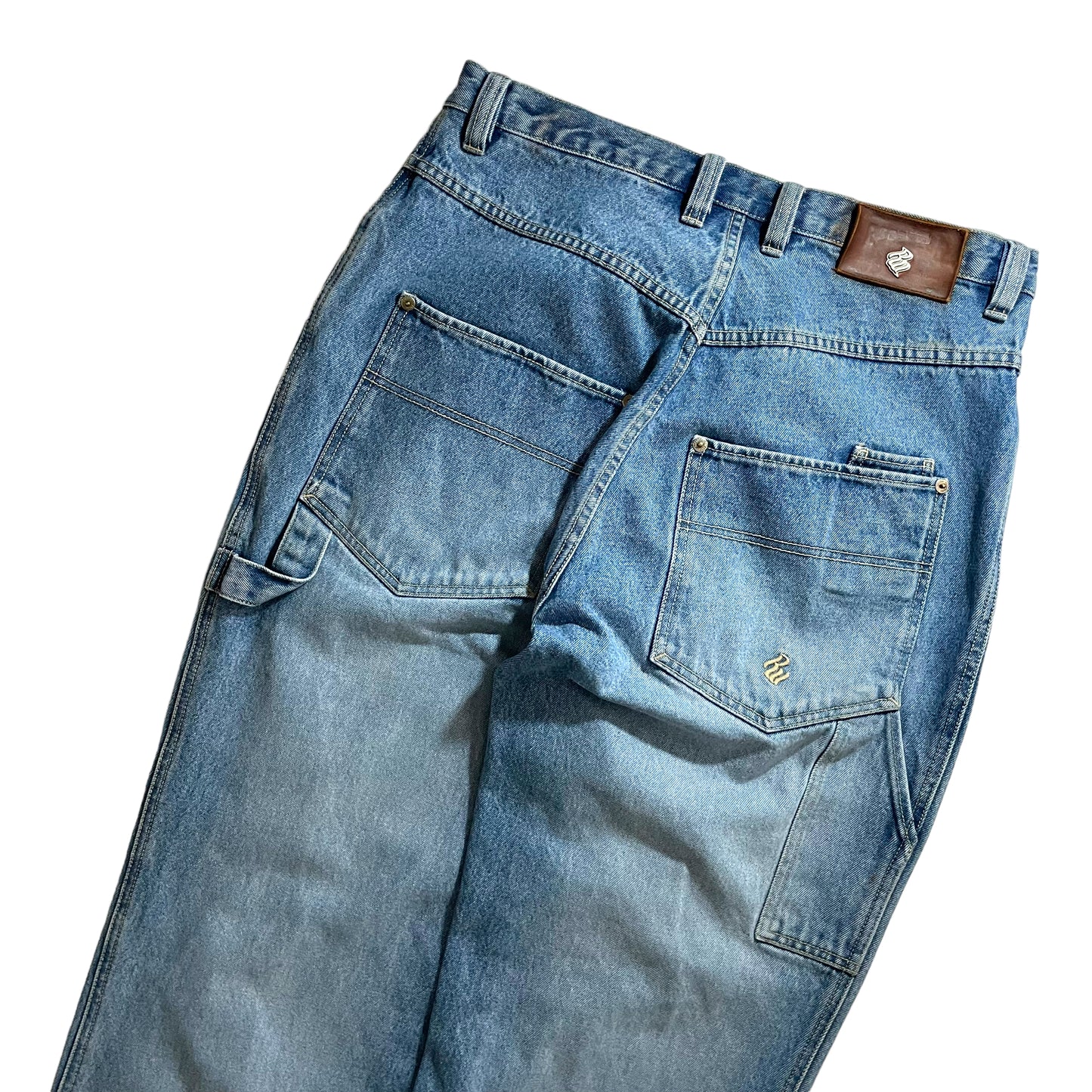ROCAWEAR EMBROIDERED LOGO DENIM PAINTER PANTS