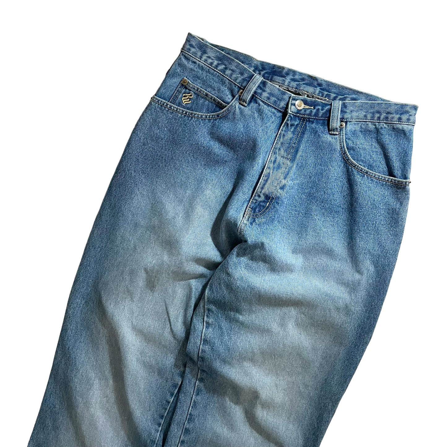 ROCAWEAR EMBROIDERED LOGO DENIM PAINTER PANTS