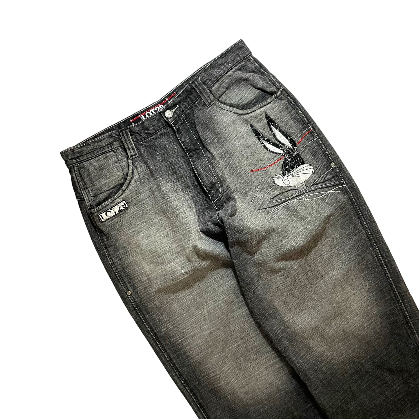 LOT29 "BUGS BUNNY" STITCHED BAGGY JEANS