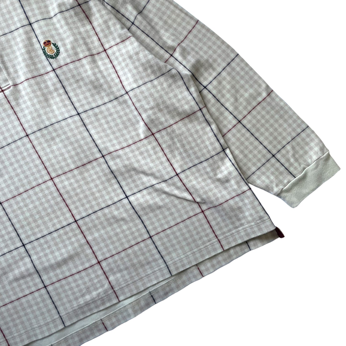 CHAPS RALPH LAUREN CHECK PATTERN L/SL POLO SHIRT