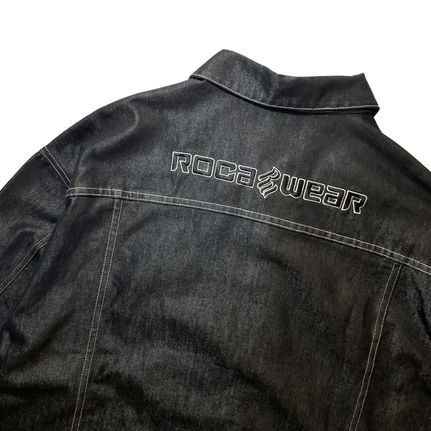 Rocawear Embroidered Black Denim Jacket