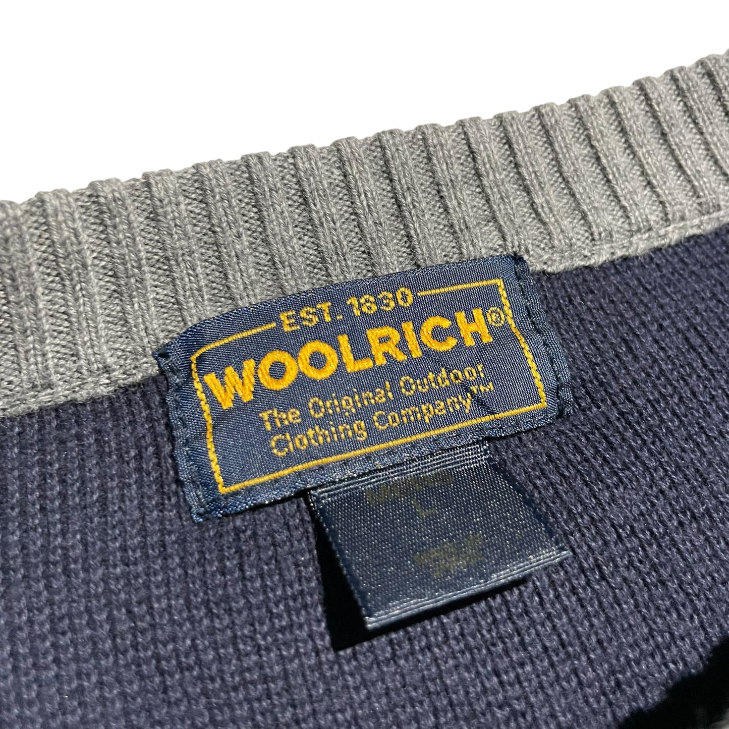 【Used】Woolrich Crew Neck Cotton Sweater Made in Japan