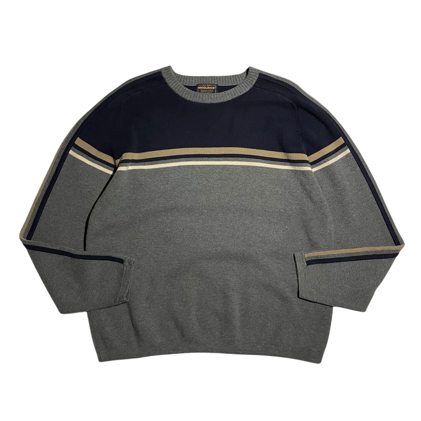 【Used】Woolrich Crew Neck Cotton Sweater Made in Japan