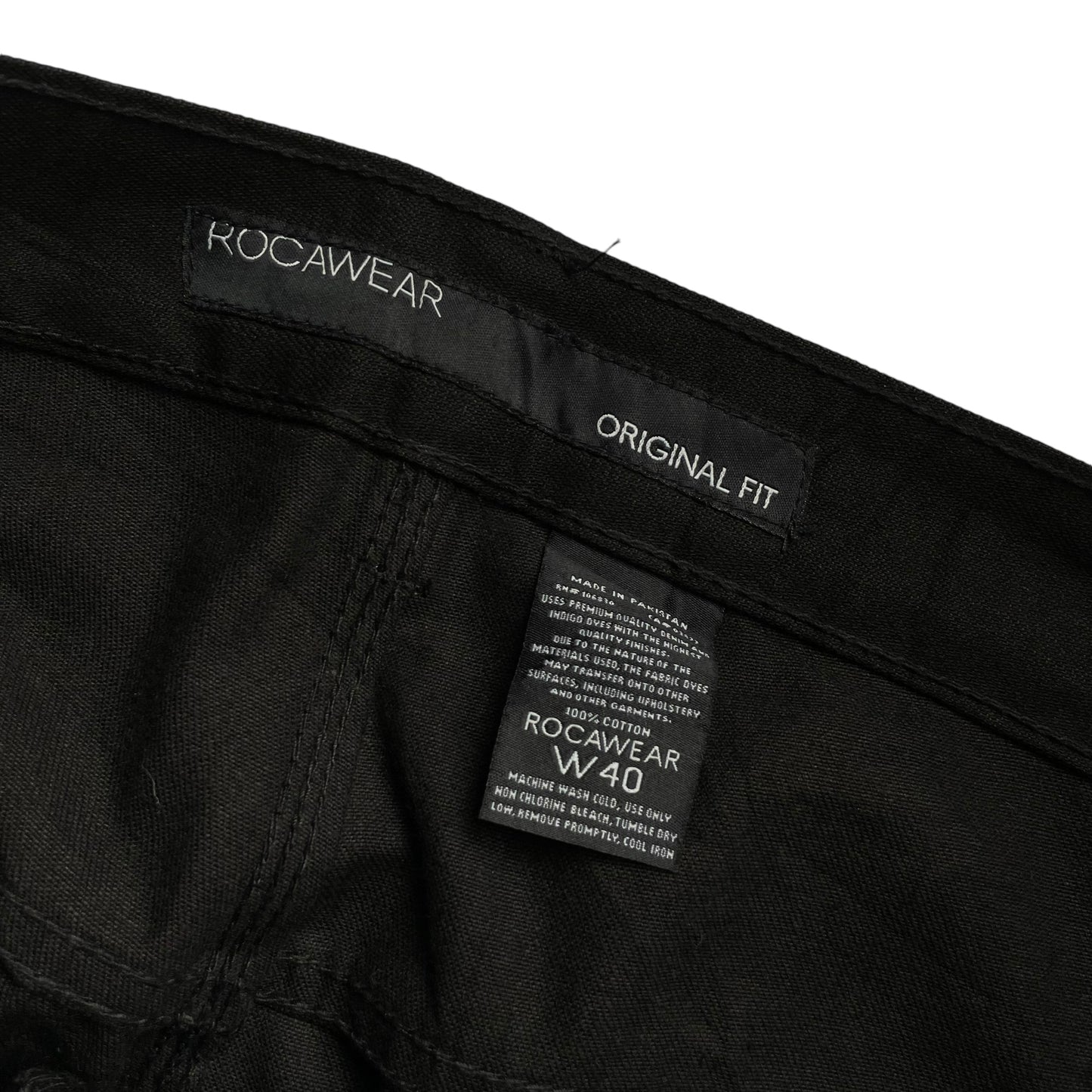 【Used】Rocawear Loose Straight Fit Embroidery Logo Denim Pants/Black