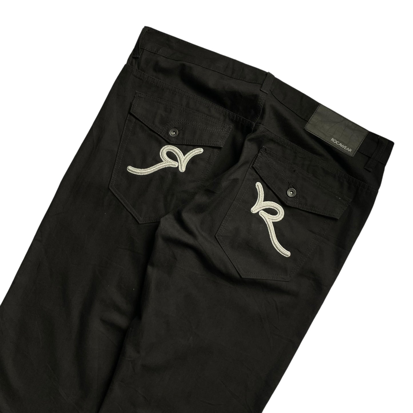 【Used】Rocawear Loose Straight Fit Embroidery Logo Denim Pants/Black