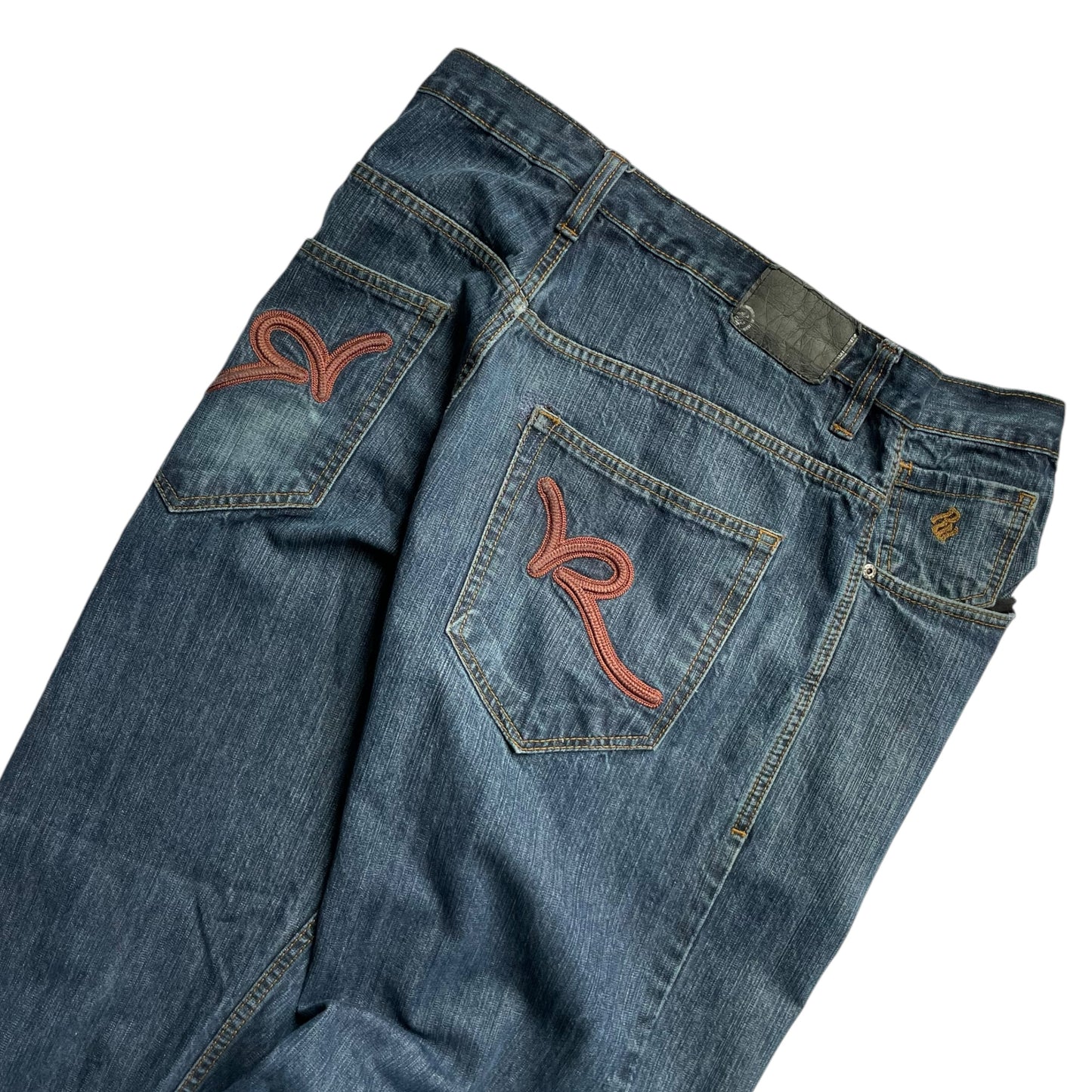 【Used】Rocawear Embroidery Logo Loose Fit Washed Denim Pants