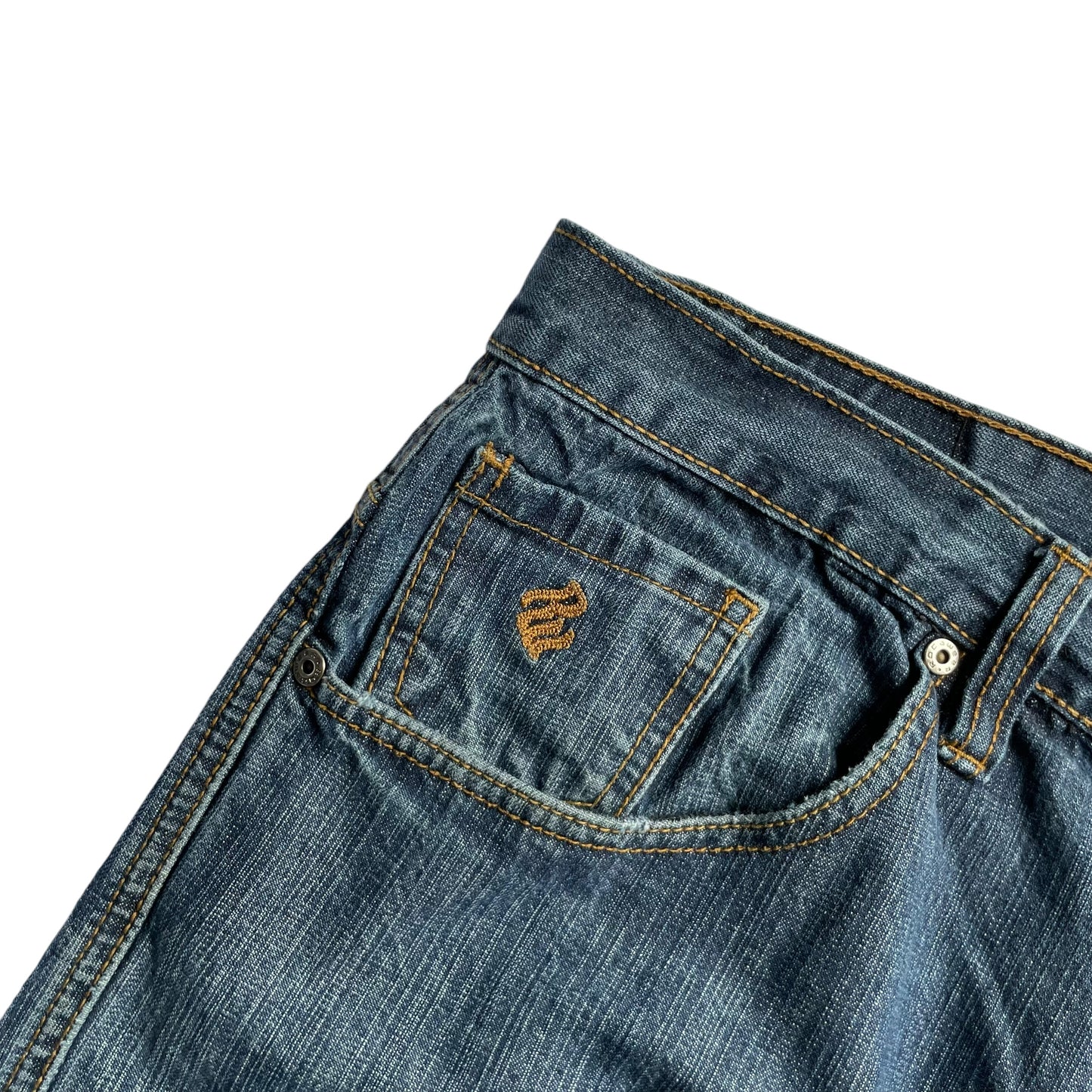 【Used】Rocawear Embroidery Logo Loose Fit Washed Denim Pants