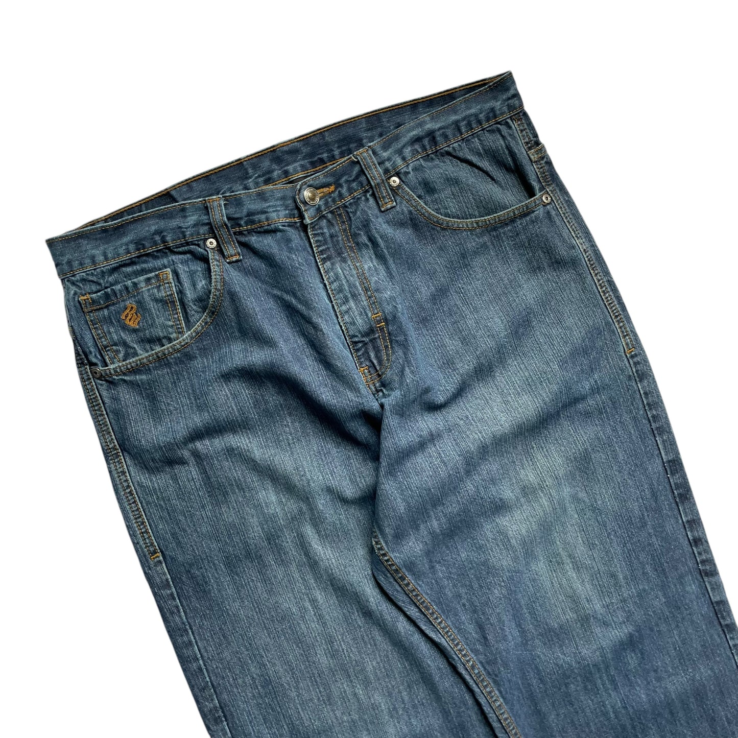 【Used】Rocawear Embroidery Logo Loose Fit Washed Denim Pants