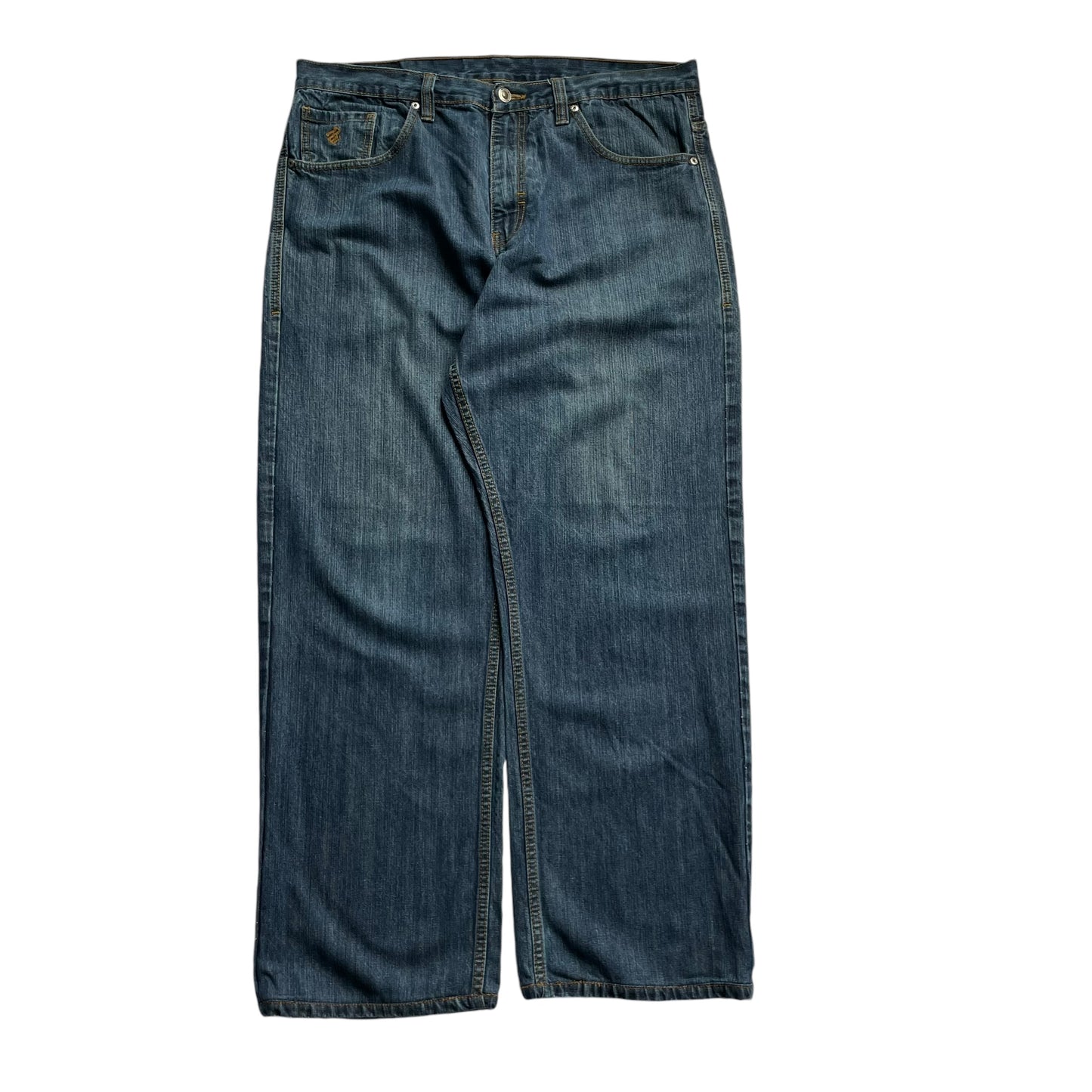 【Used】Rocawear Embroidery Logo Loose Fit Washed Denim Pants
