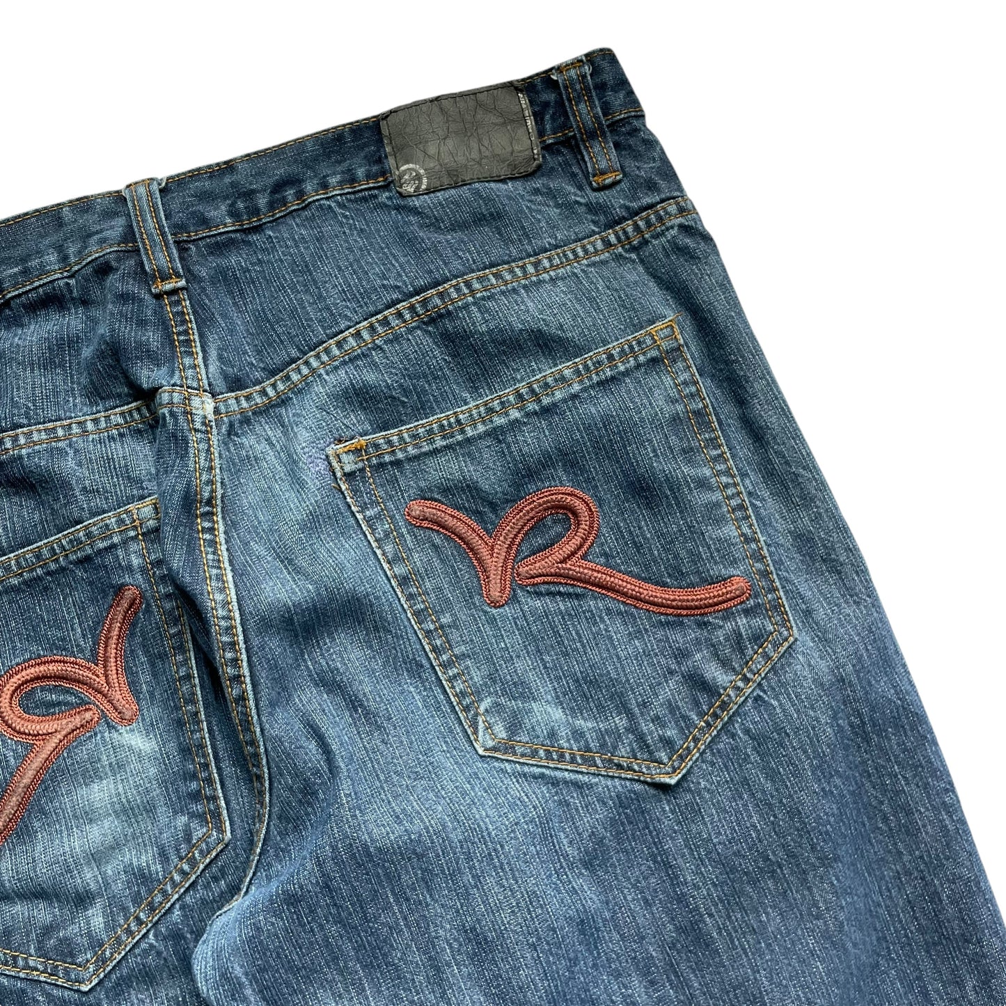 【Used】Rocawear Embroidery Logo Loose Fit Washed Denim Pants