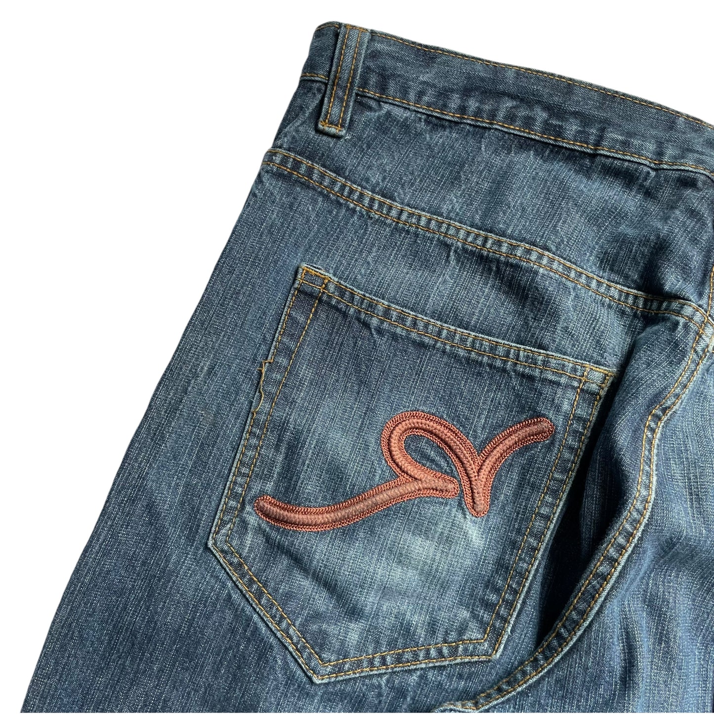 【Used】Rocawear Embroidery Logo Loose Fit Washed Denim Pants