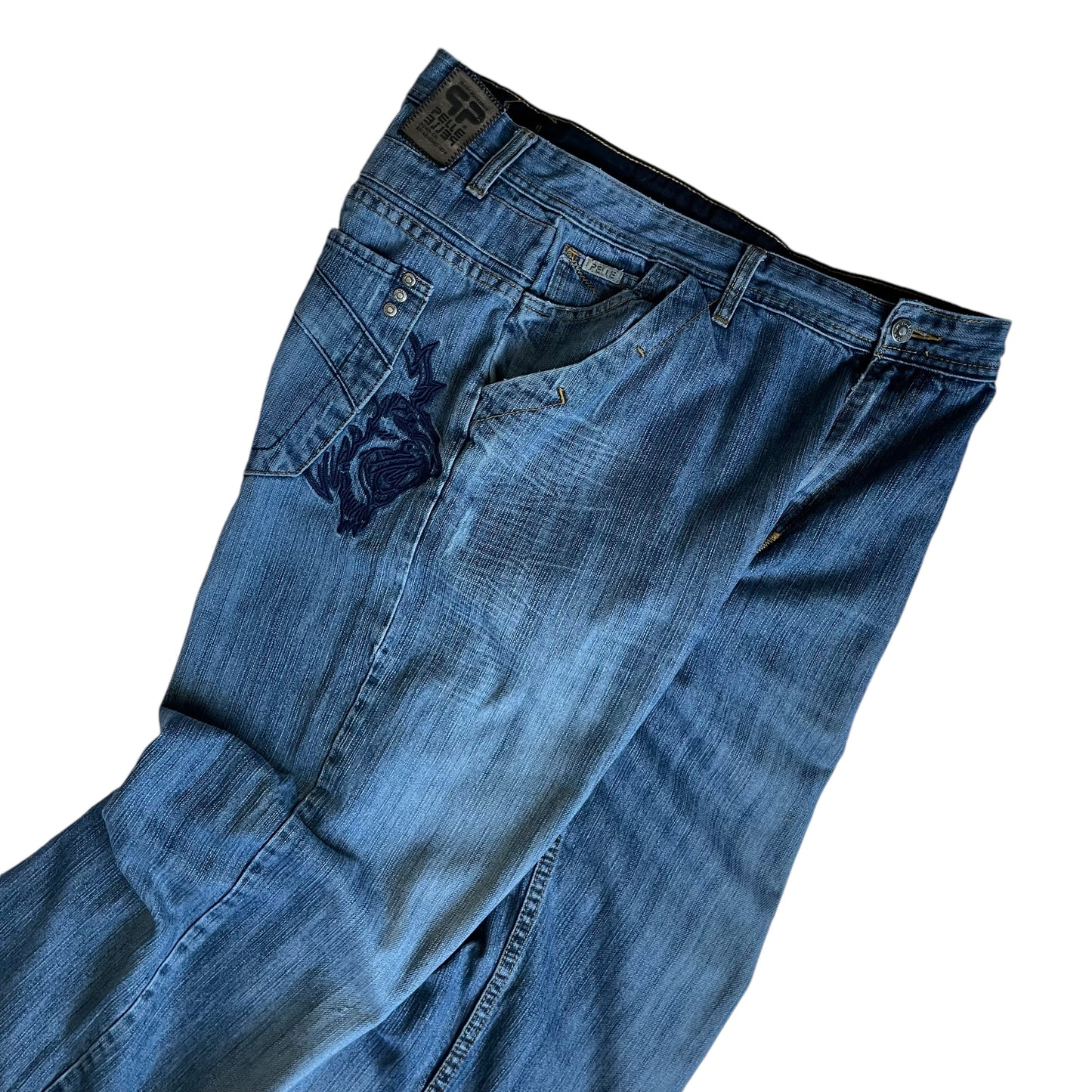 【Used】Pelle Pelle Embroidery Logo Loose Fit Denim Pants