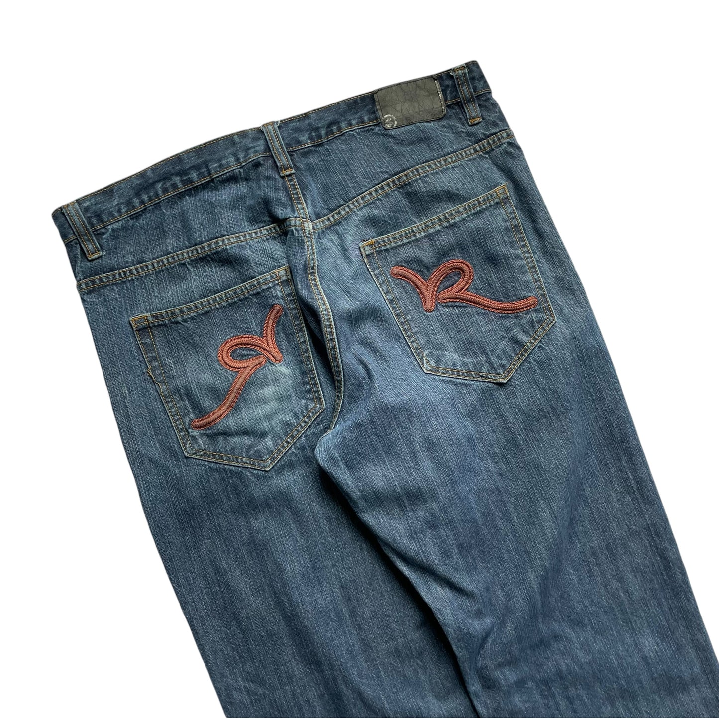 【Used】Rocawear Embroidery Logo Loose Fit Washed Denim Pants
